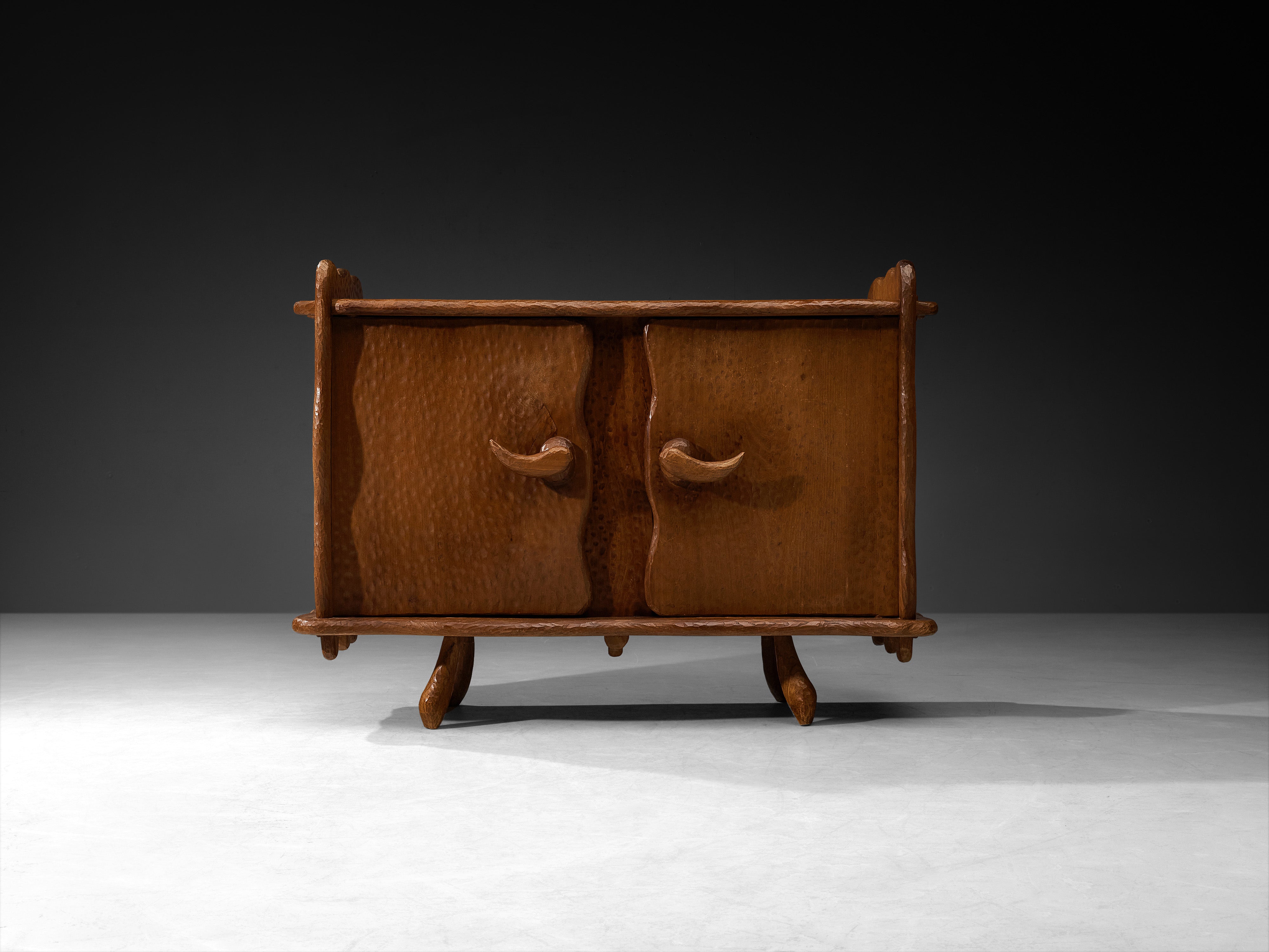 Brutalist French Cabinet in Gouge Solid Elm by Cabinetmaker Case pieces and storage cabinets Morentz