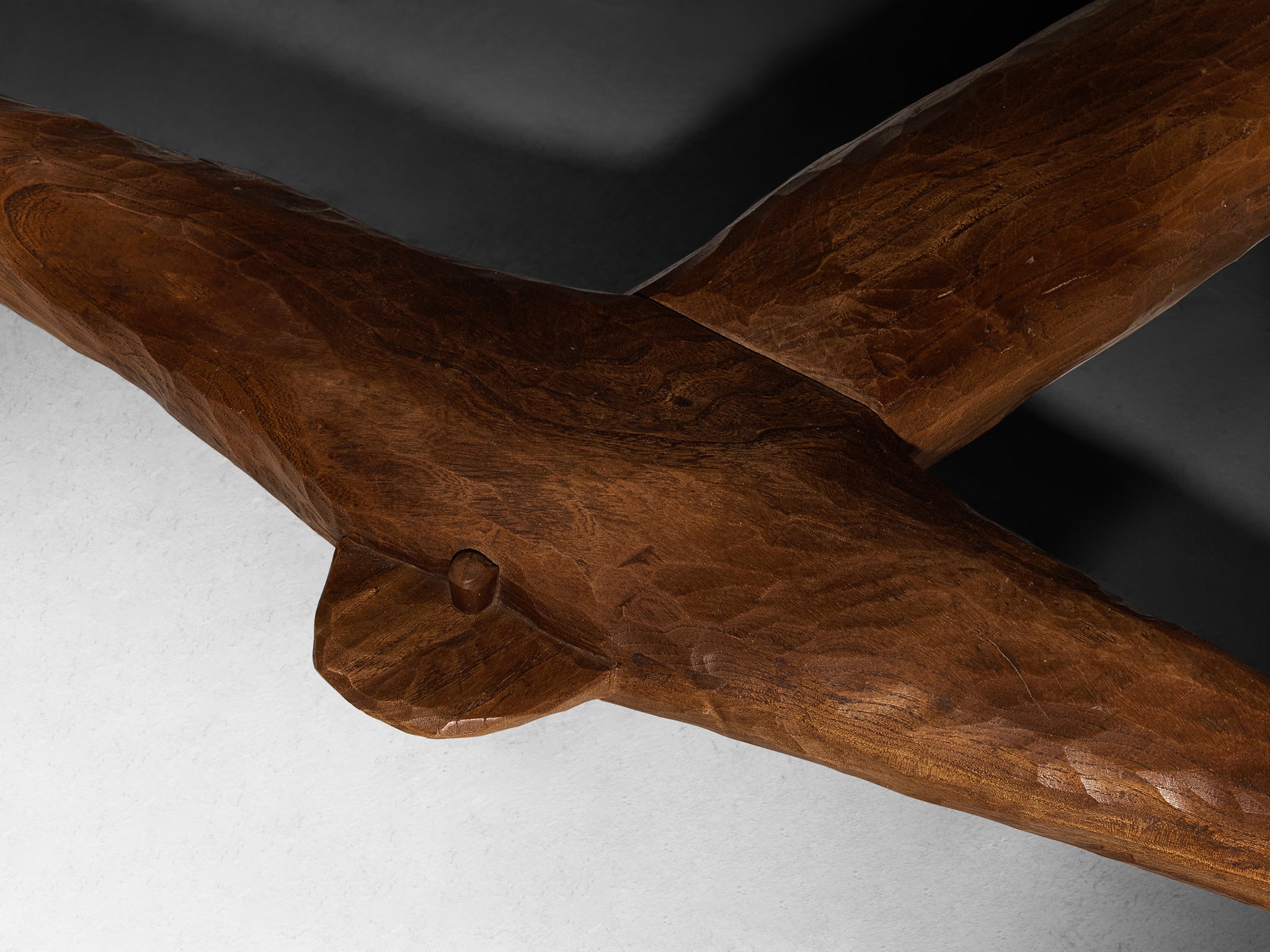 Brutalist French Dining Table in Gouge Solid Elm by Cabinetmaker Tables Morentz