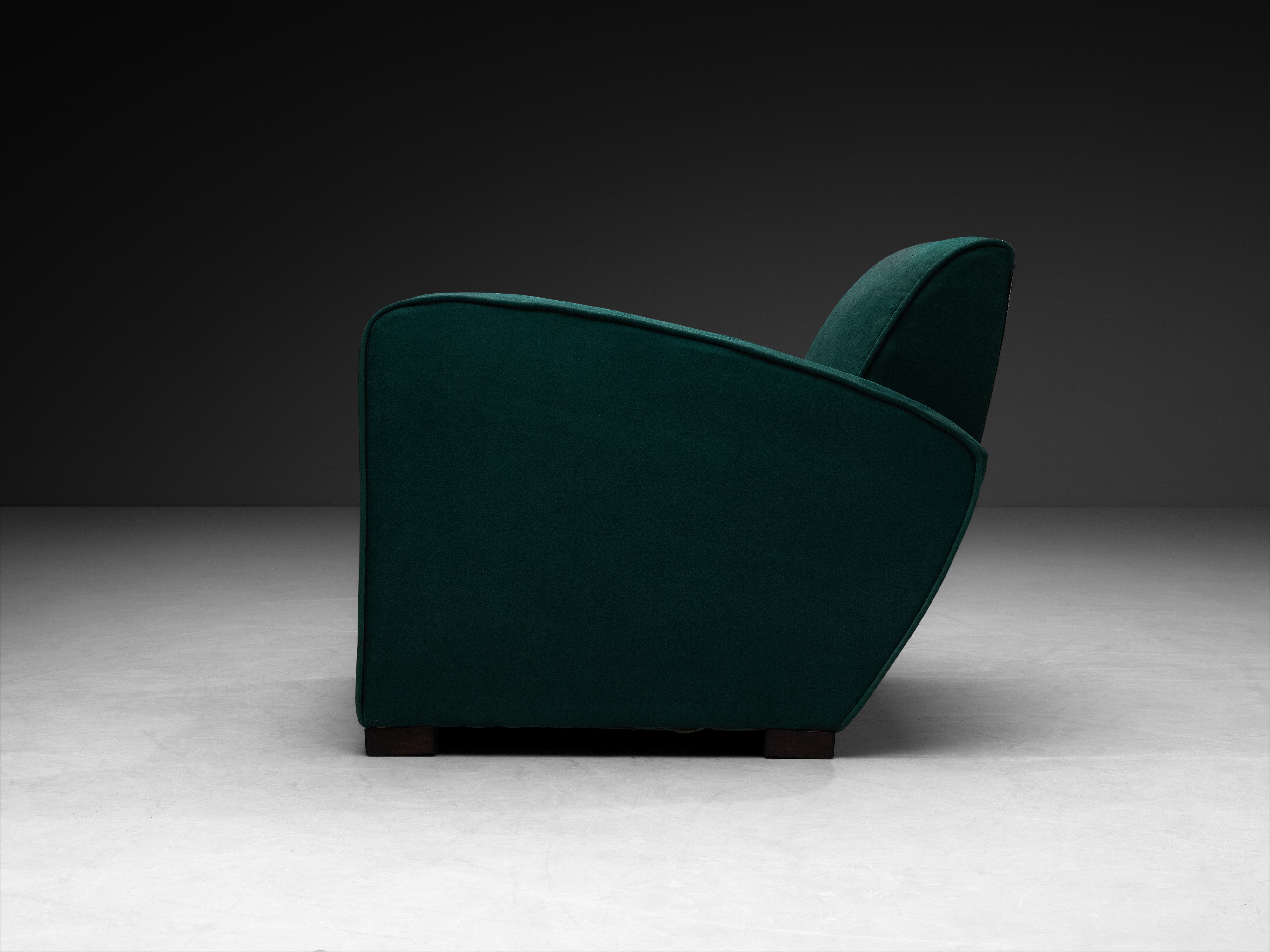 Pair of 1930s Art Deco Curved Lounge Chairs Seating Morentz