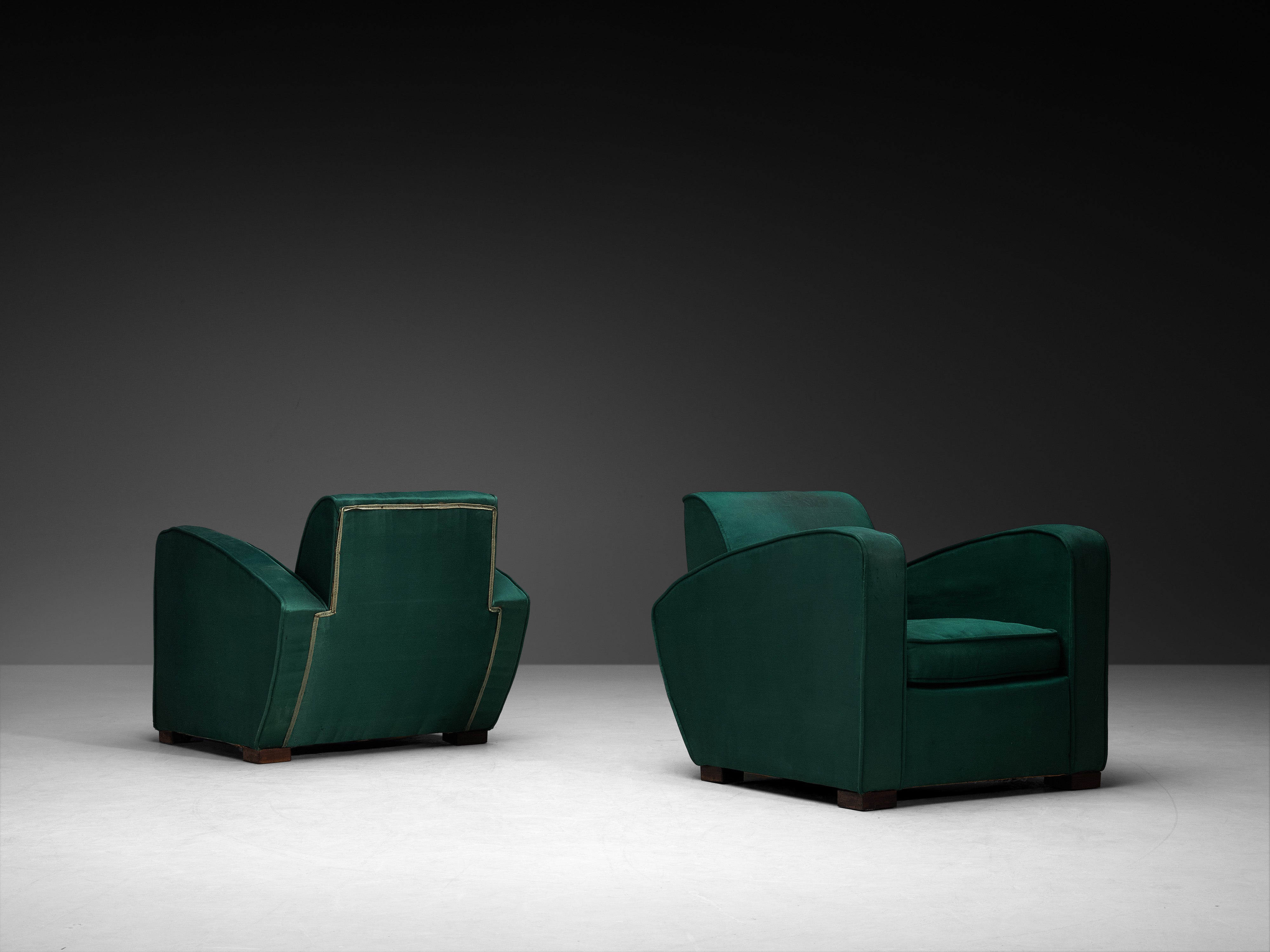 Pair of 1930s Art Deco Curved Lounge Chairs Seating Morentz