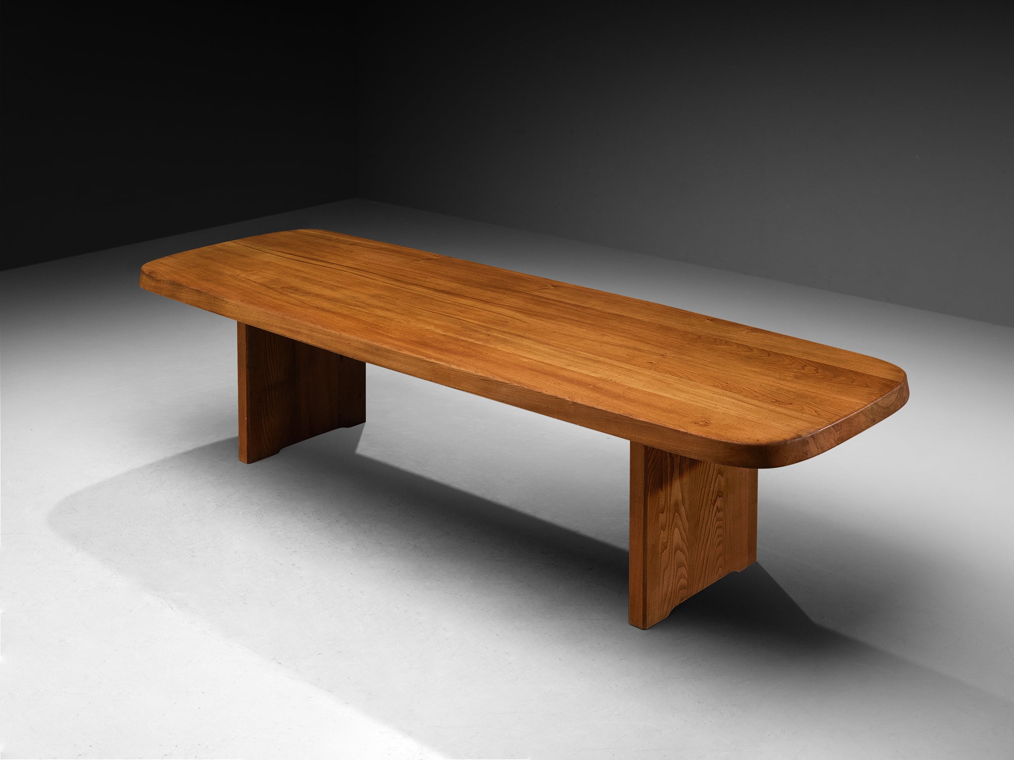 Pierre Chapo Large 'T20B' Dining Table in Solid Elm 308cm/121.26in. Tables Morentz