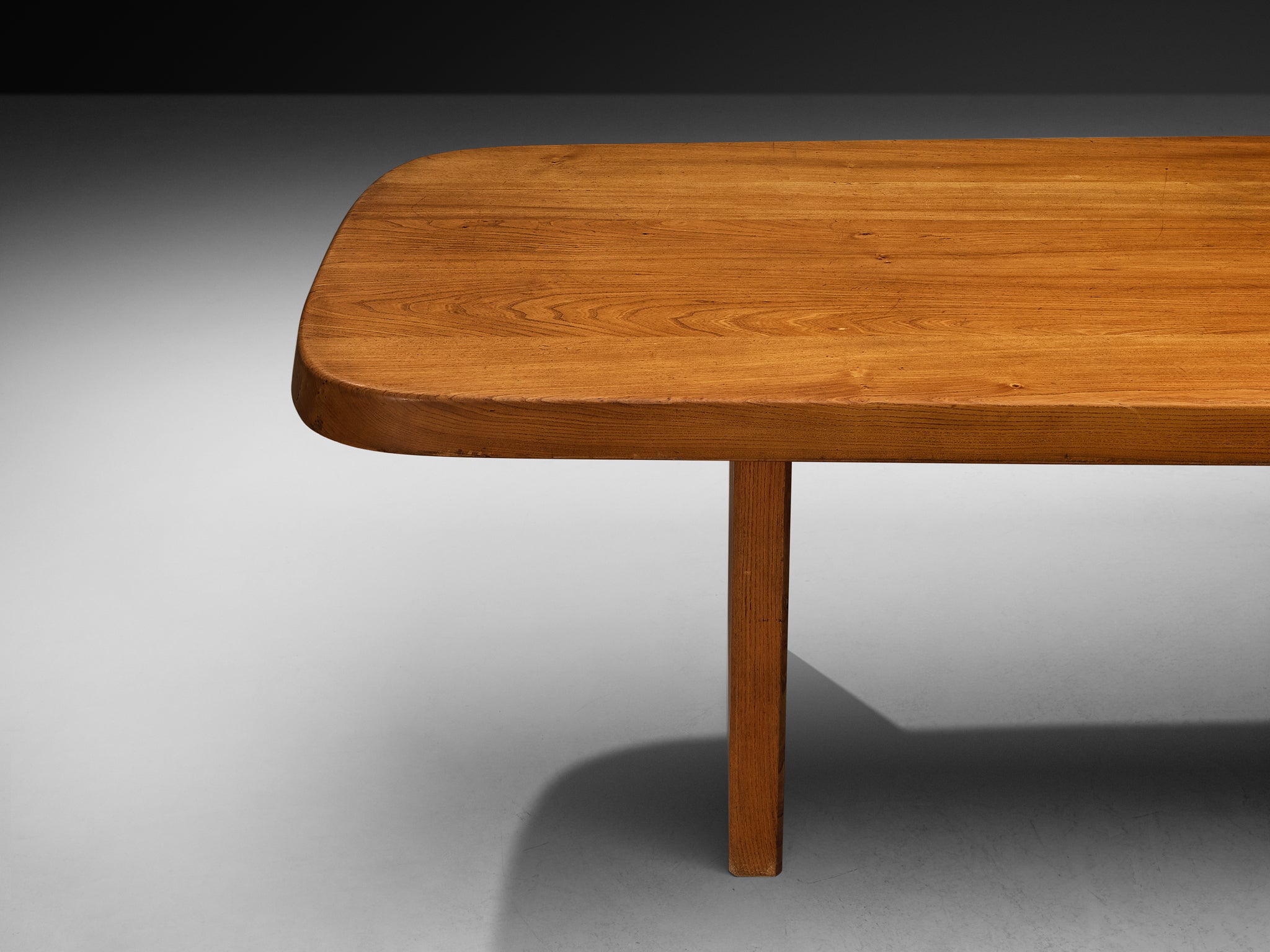 Pierre Chapo Large 'T20B' Dining Table in Solid Elm 308cm/121.26in. Tables Morentz