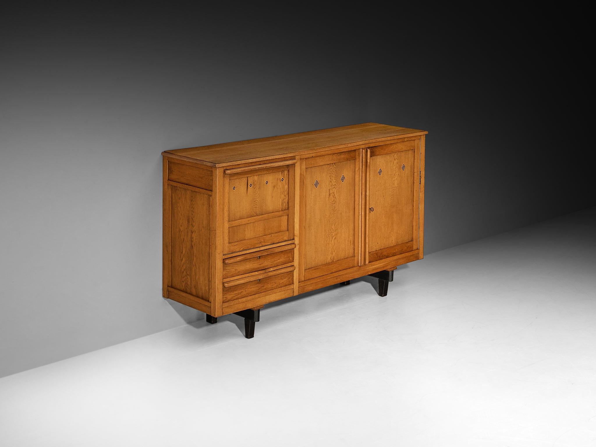 1950s Sideboard in Solid Oak Case pieces and storage cabinets Morentz