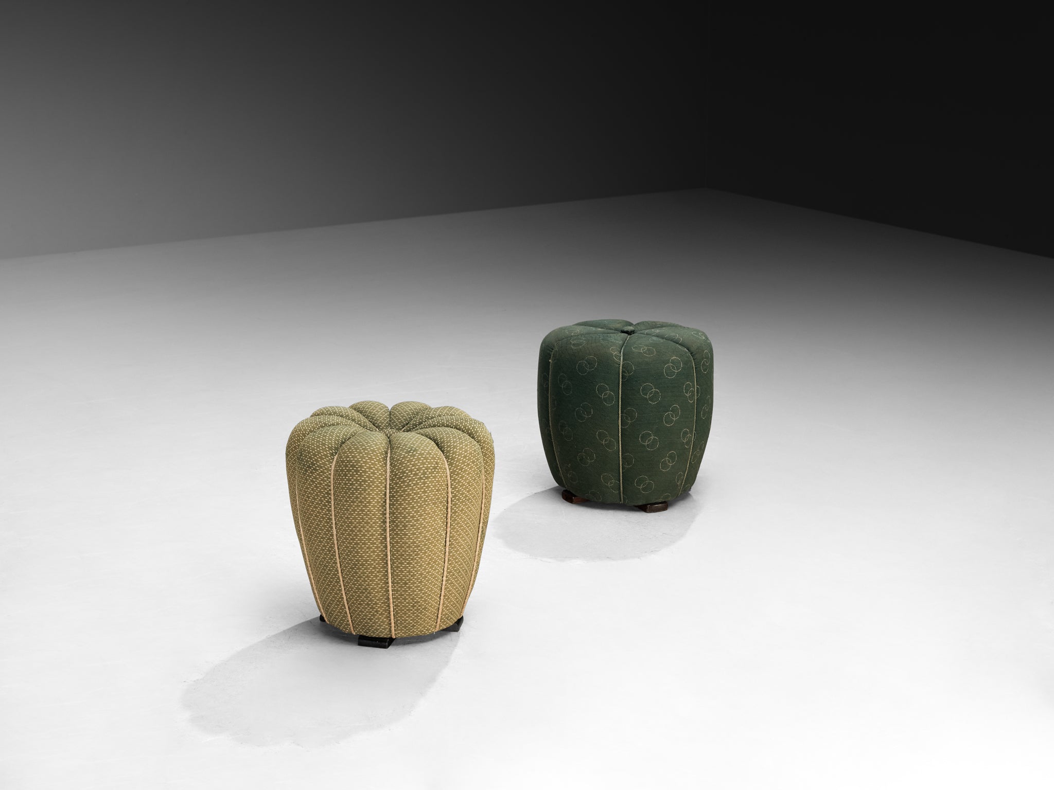 Jindrich Halabala Stools in Decorative Upholstery Seating Morentz
