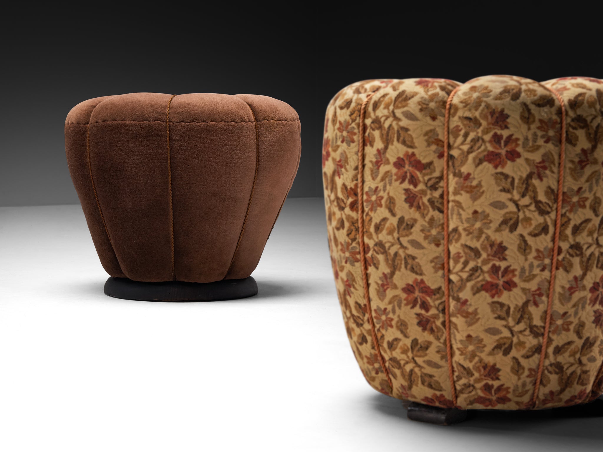 Jindrich Halabala Stools in Decorative Upholstery Seating Morentz