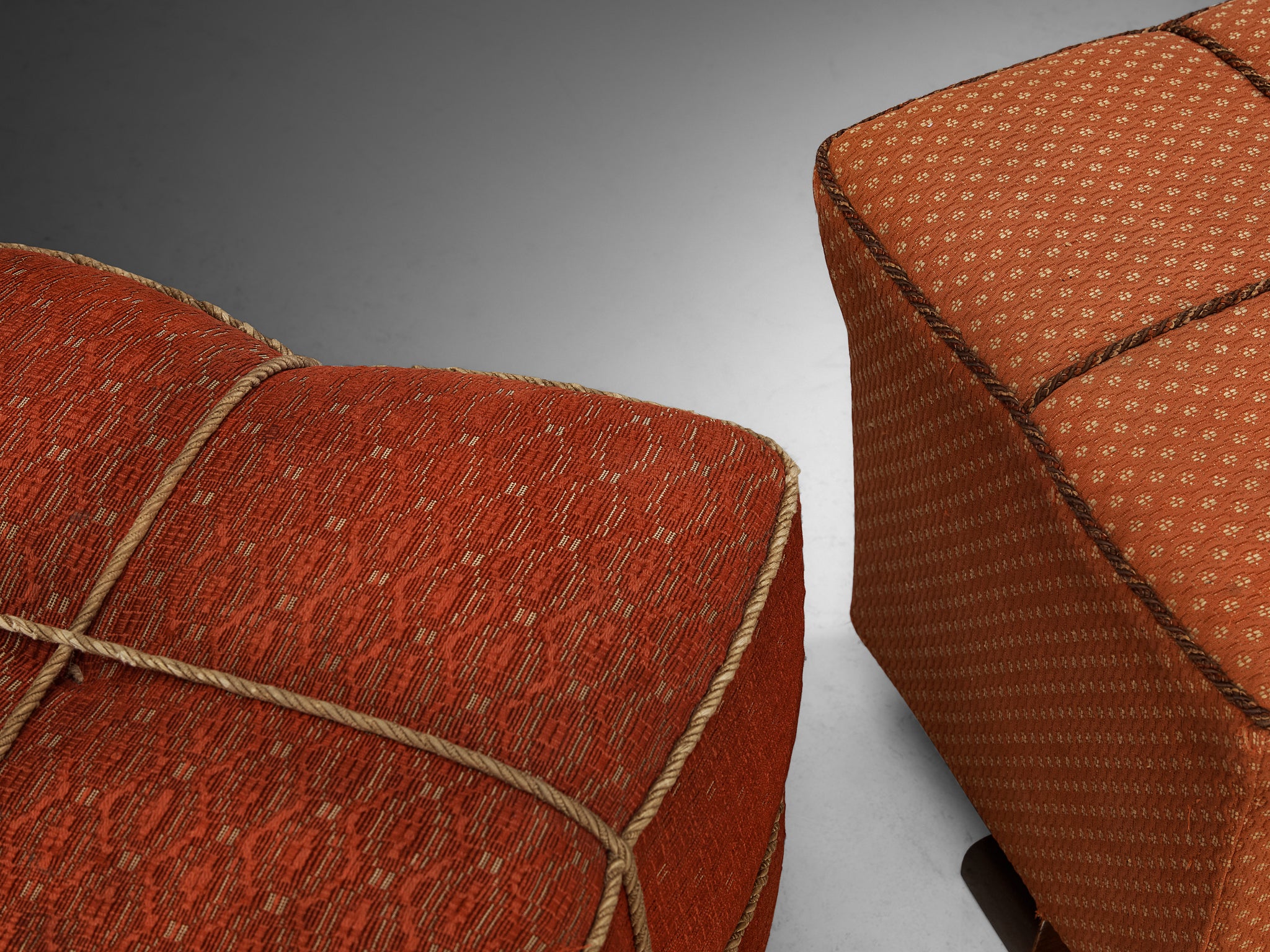Jindrich Halabala Stools in Decorative Upholstery Seating Morentz