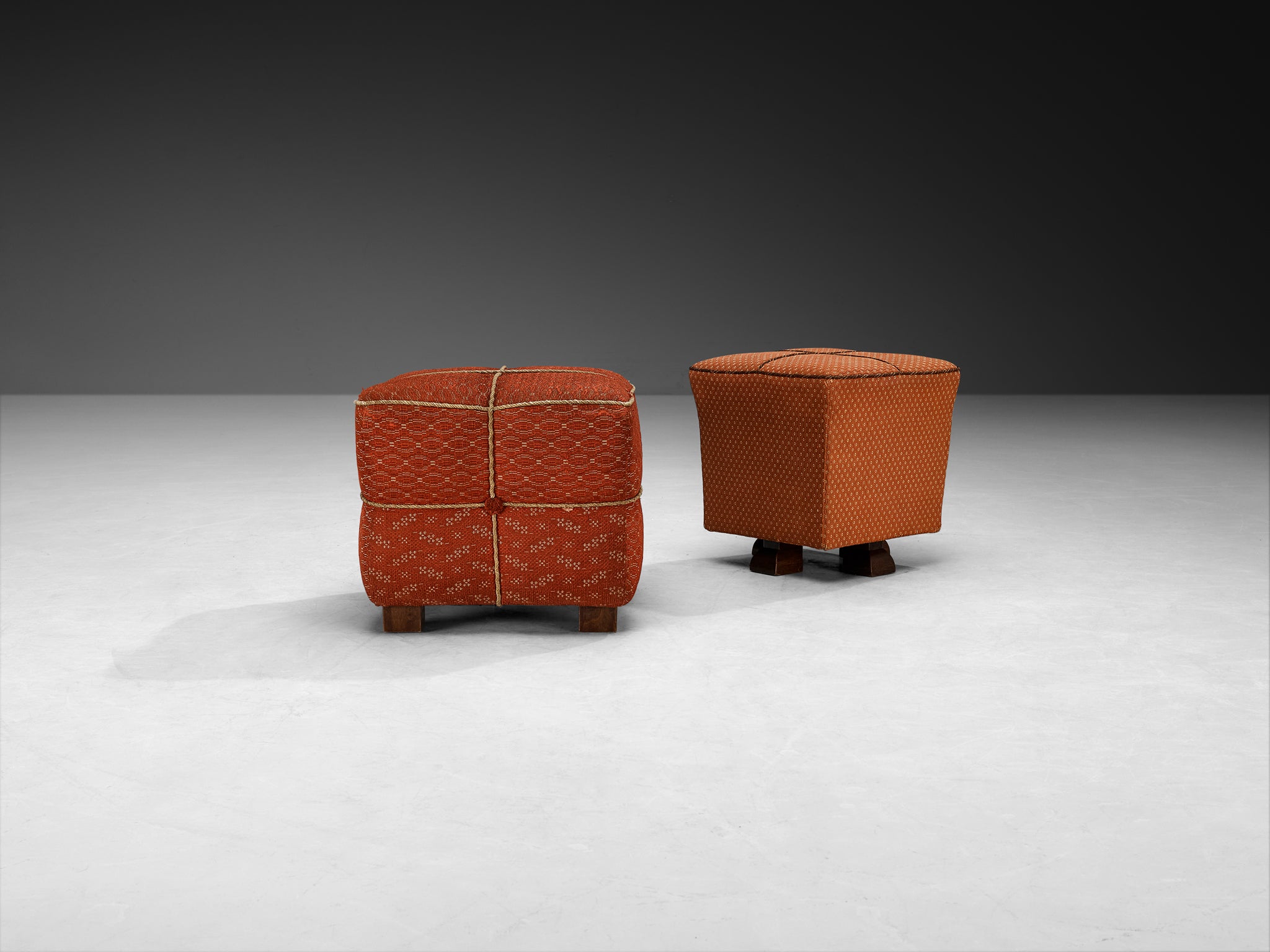 Jindrich Halabala Stools in Decorative Upholstery Seating Morentz