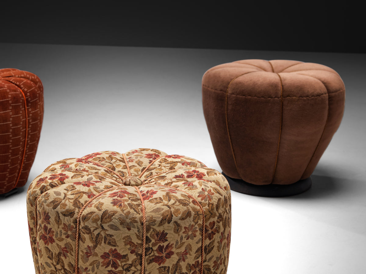 Jindrich Halabala Stools in Decorative Upholstery Seating Morentz