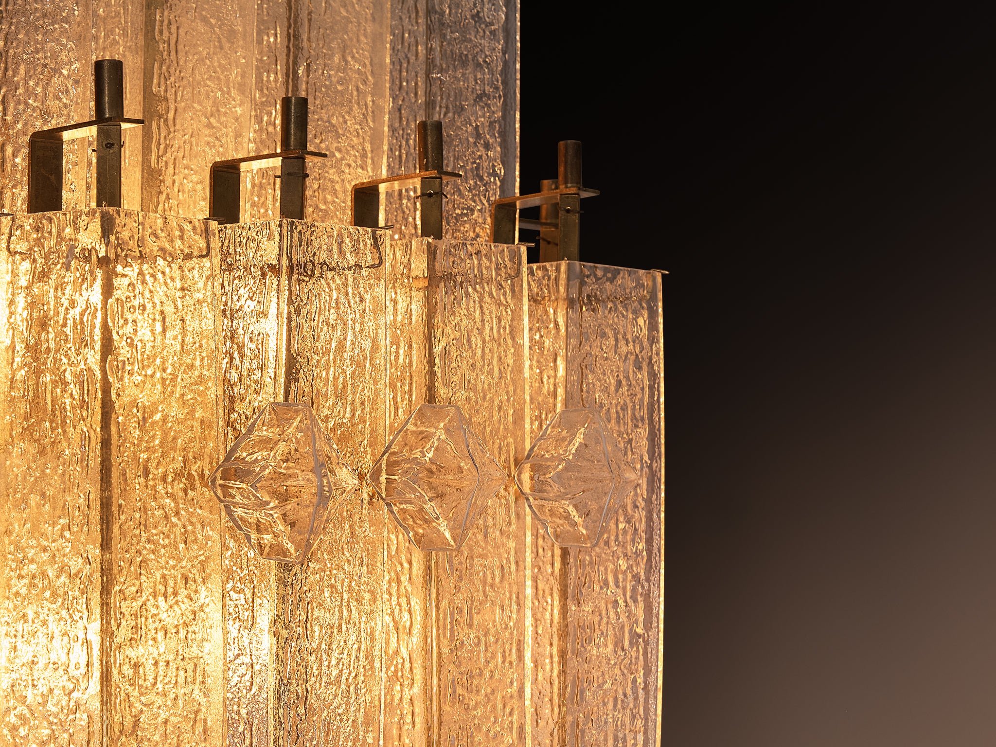 Exceptionally Large Mid-Century Modern Tiered Glass Chandeliers 220 cm/86 in in Height Lighting Morentz