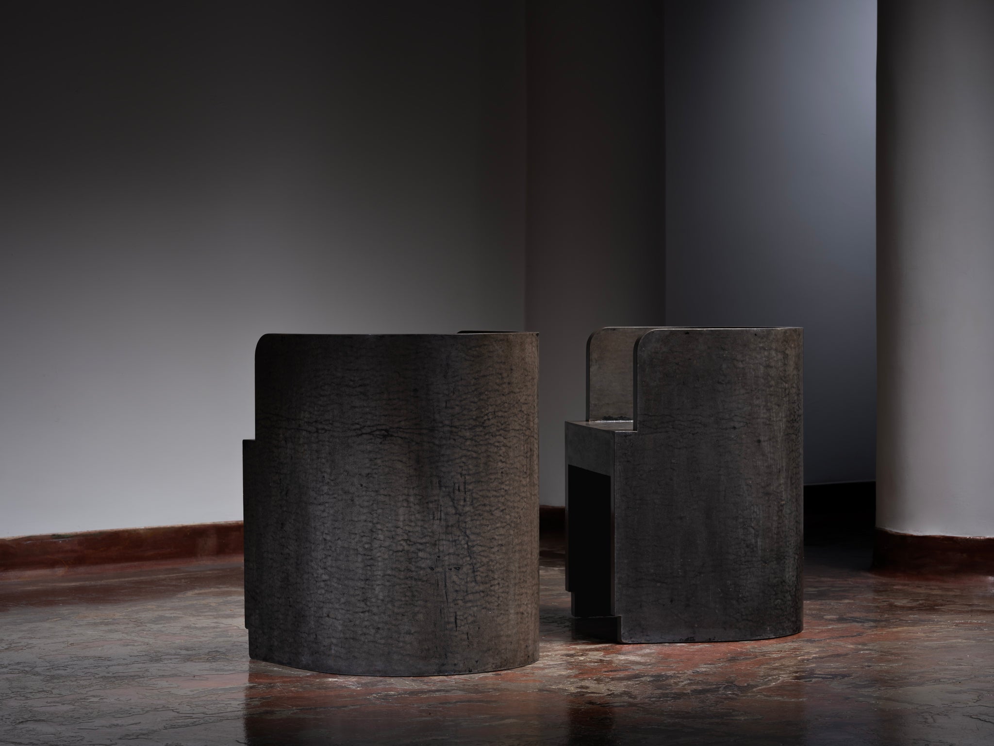 Giuseppe Pagano Pogatschnig & Gino Levi Montalcini for F.I.P. Curved Chairs in Black Buxus