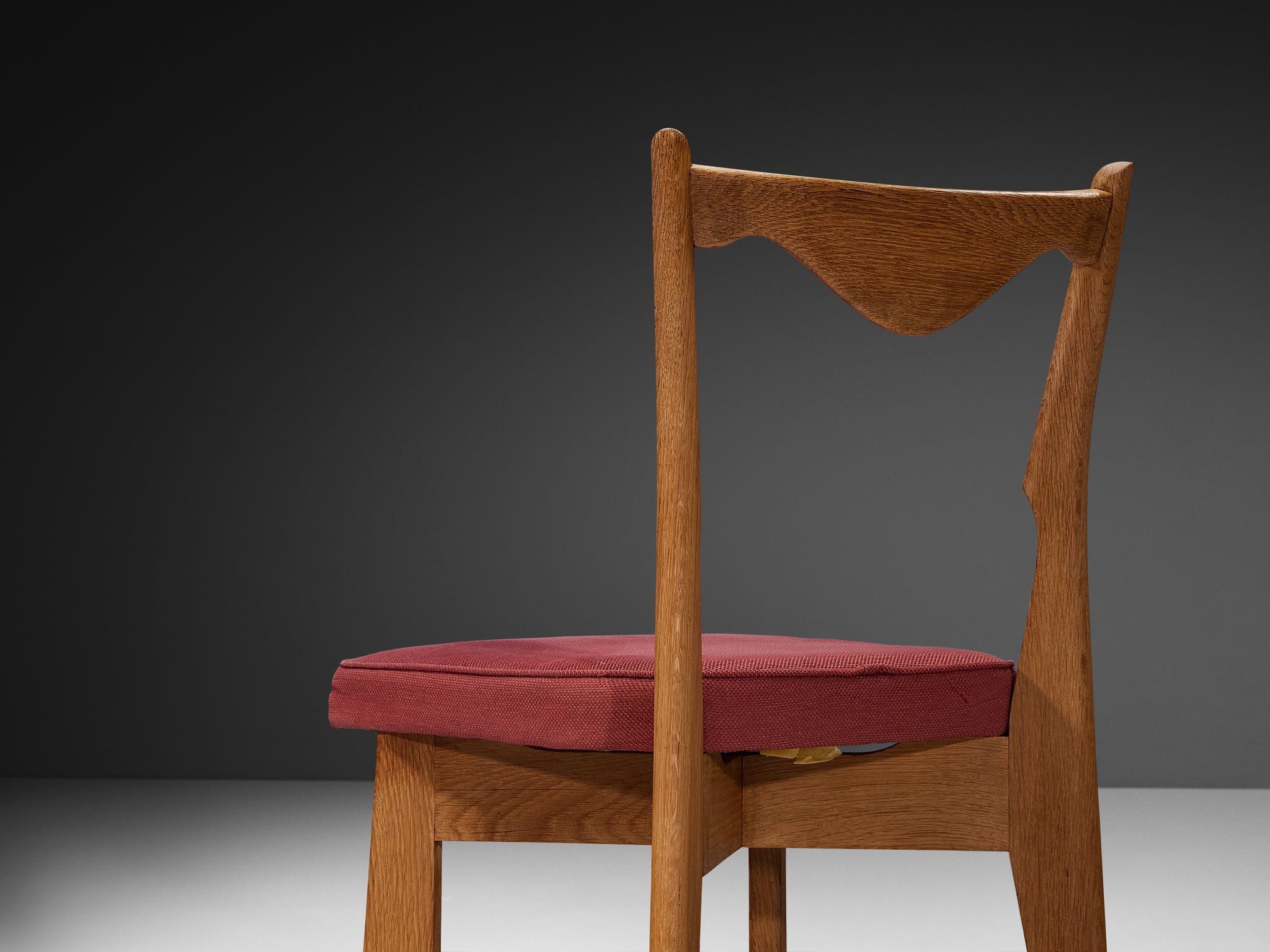 Guillerme & Chambron Set of Six 'Thibault' Dining Chairs in Solid Oak Seating Morentz