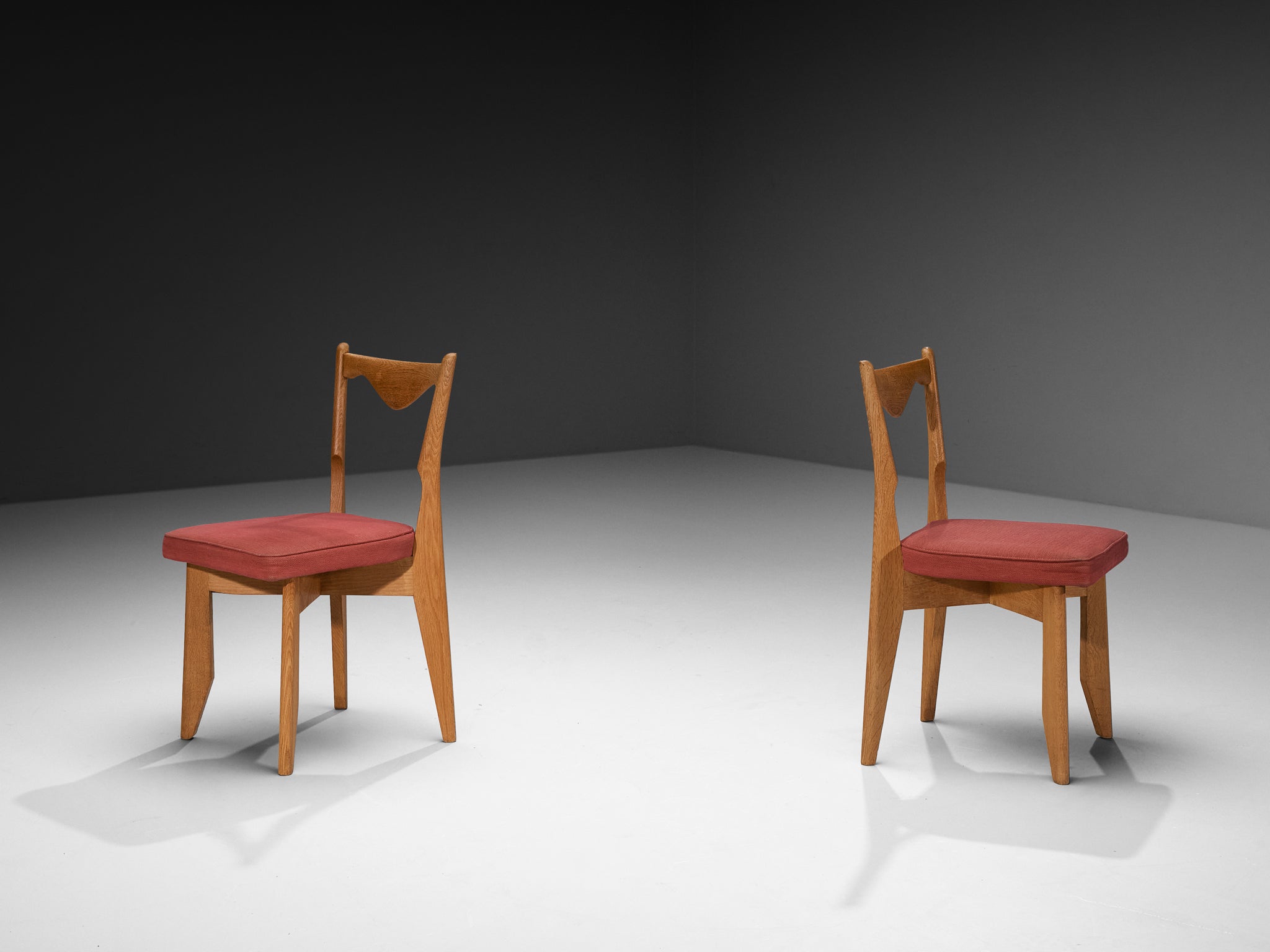Guillerme & Chambron Set of Six 'Thibault' Dining Chairs in Solid Oak Seating Morentz