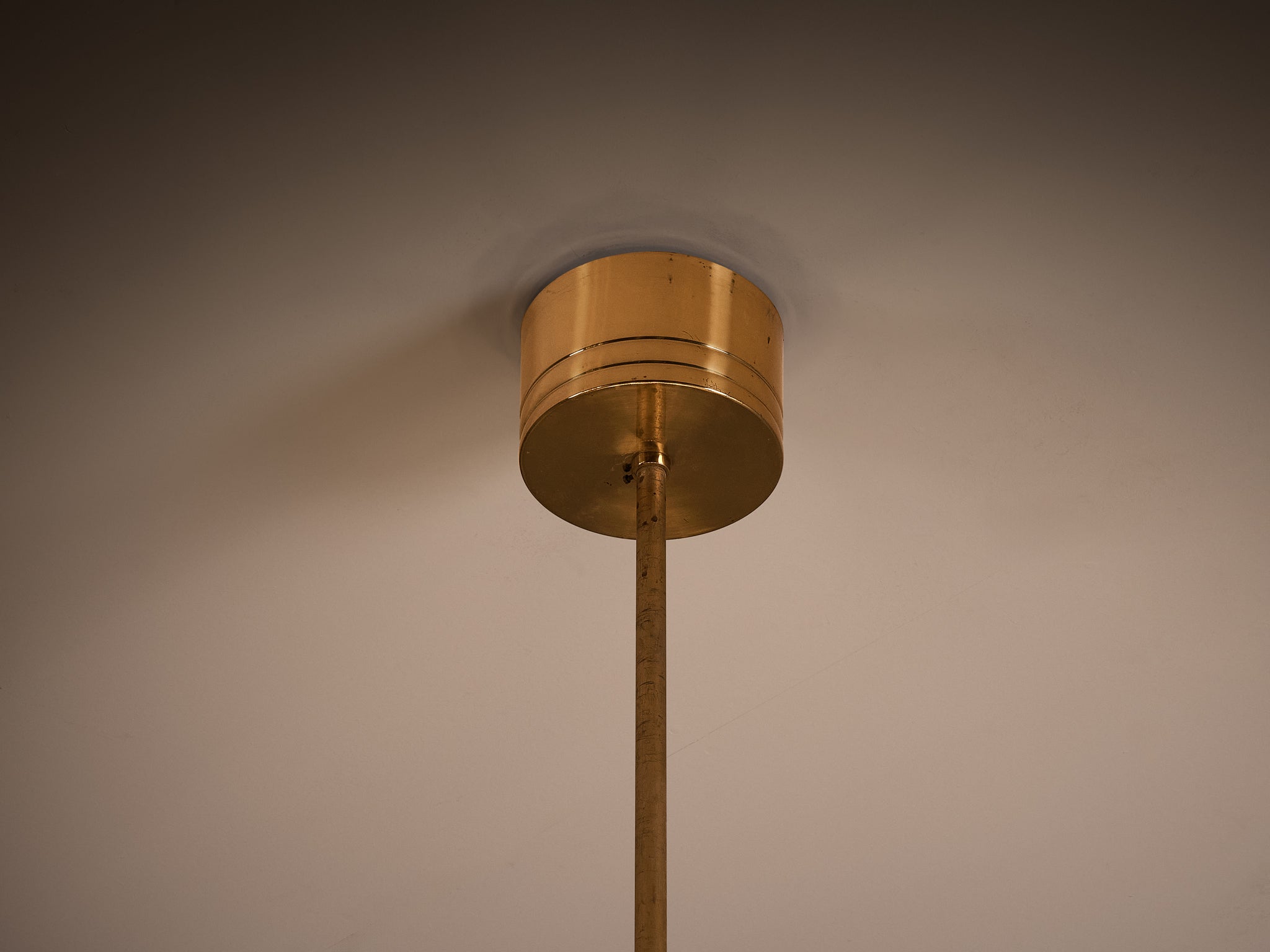 Large Mid Century Modern Glass & Brass Chandelier 97cm/38in Wide Lighting Morentz