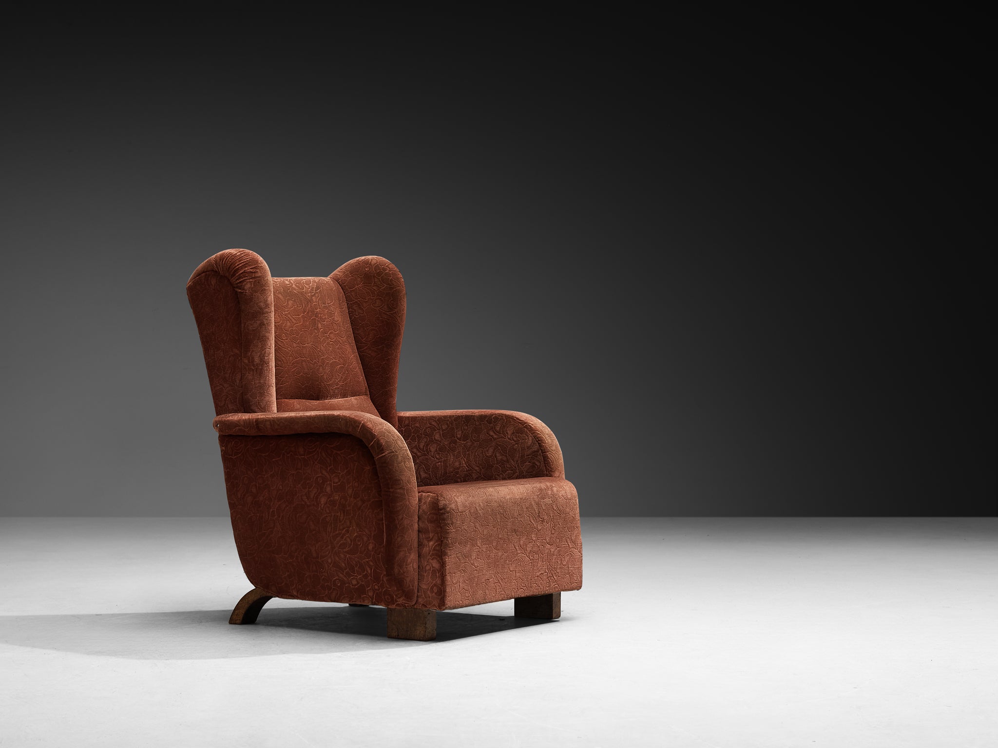 Lounge Chair in Walnut and Fabric 1950s Seating Morentz