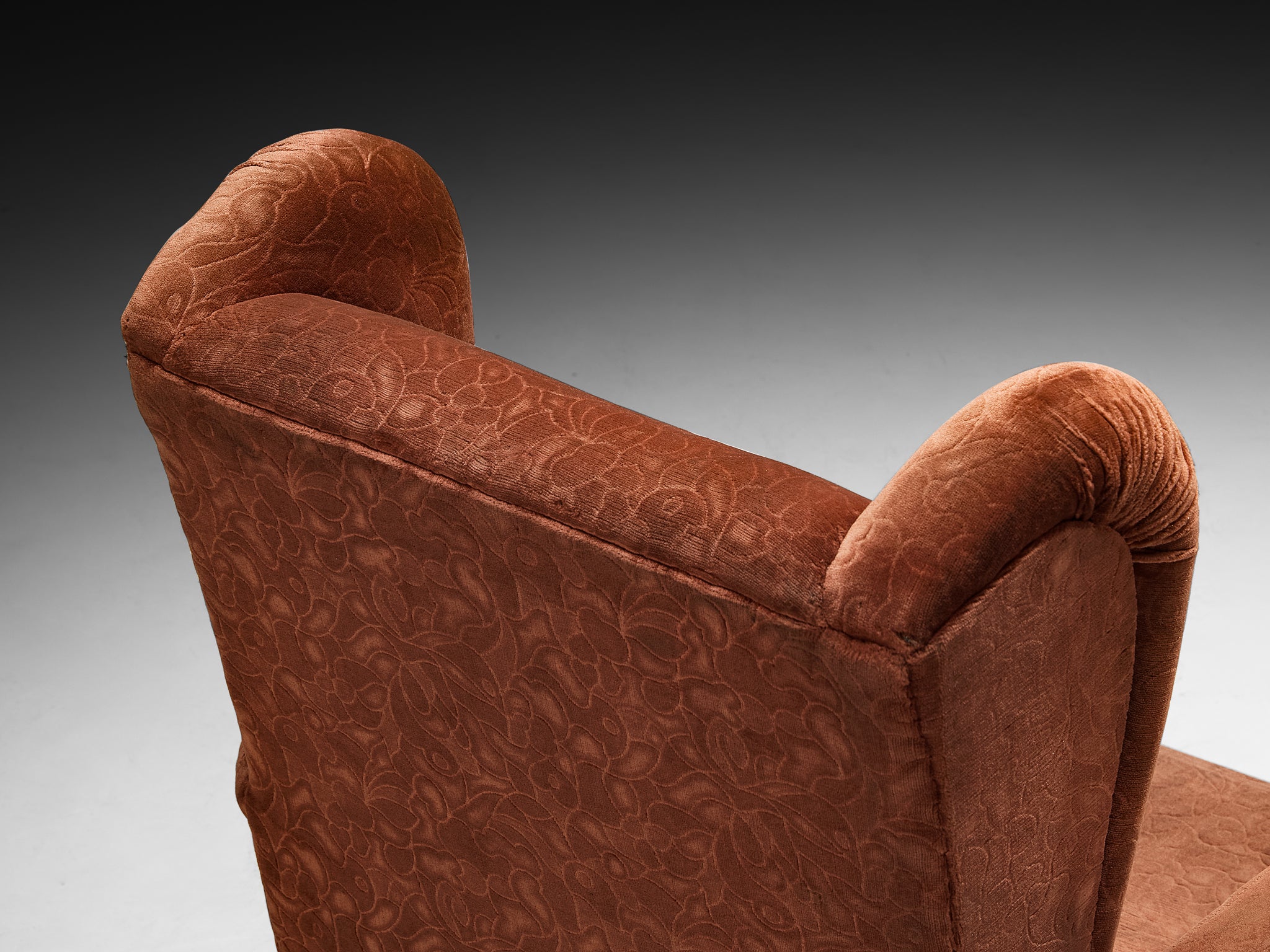 Lounge Chair in Walnut and Fabric 1950s Seating Morentz