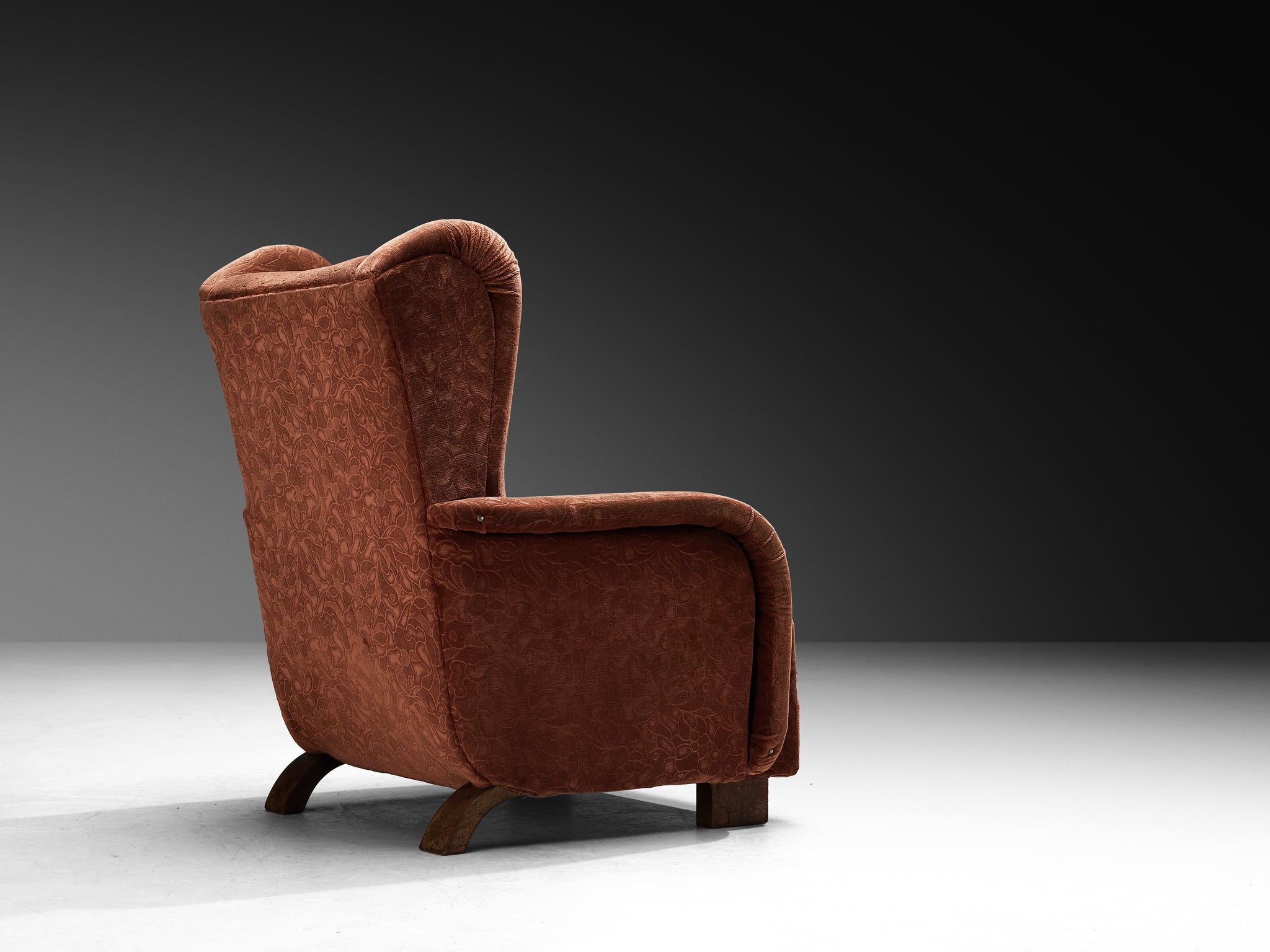 Lounge Chair in Walnut and Fabric 1950s Seating Morentz