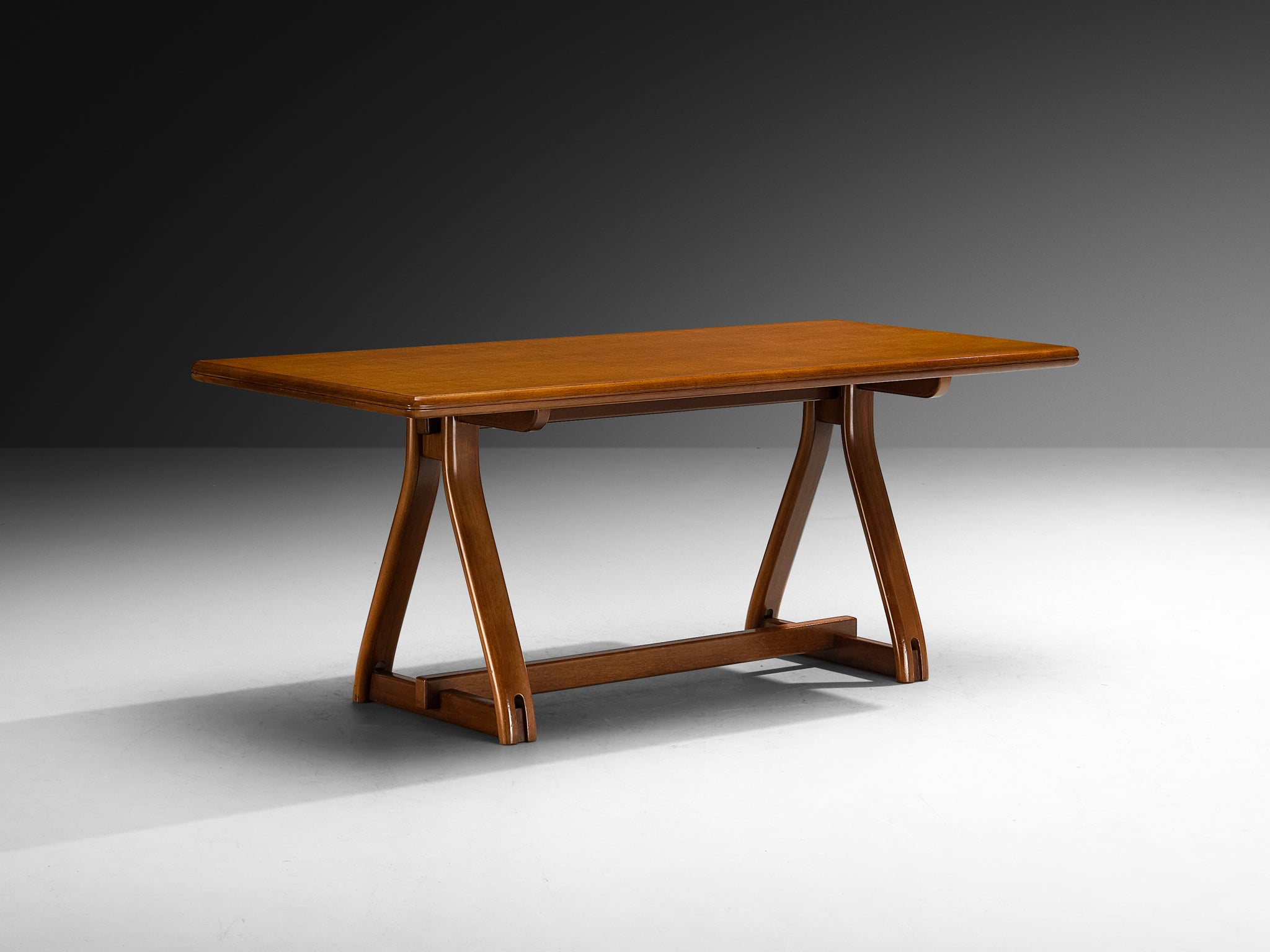 Postmodern Italian Dining Table in Walnut Tables Morentz
