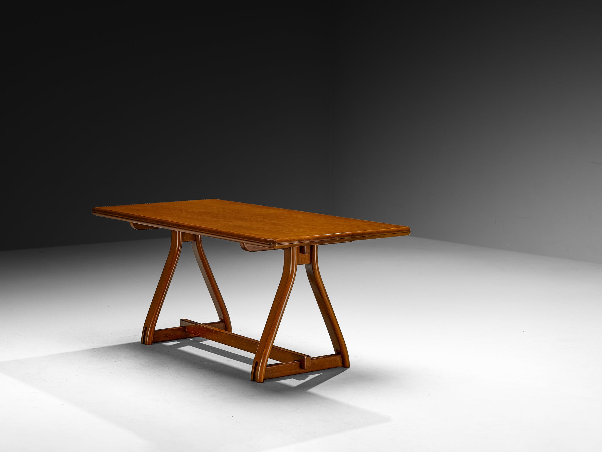 Postmodern Italian Dining Table in Walnut Tables Morentz