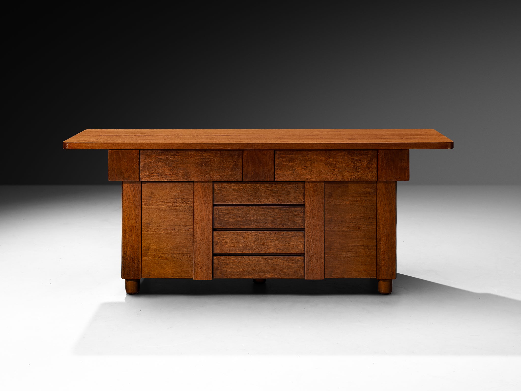 Architectural Mid-Century Sideboard in Mahogany Case pieces and storage cabinets Morentz
