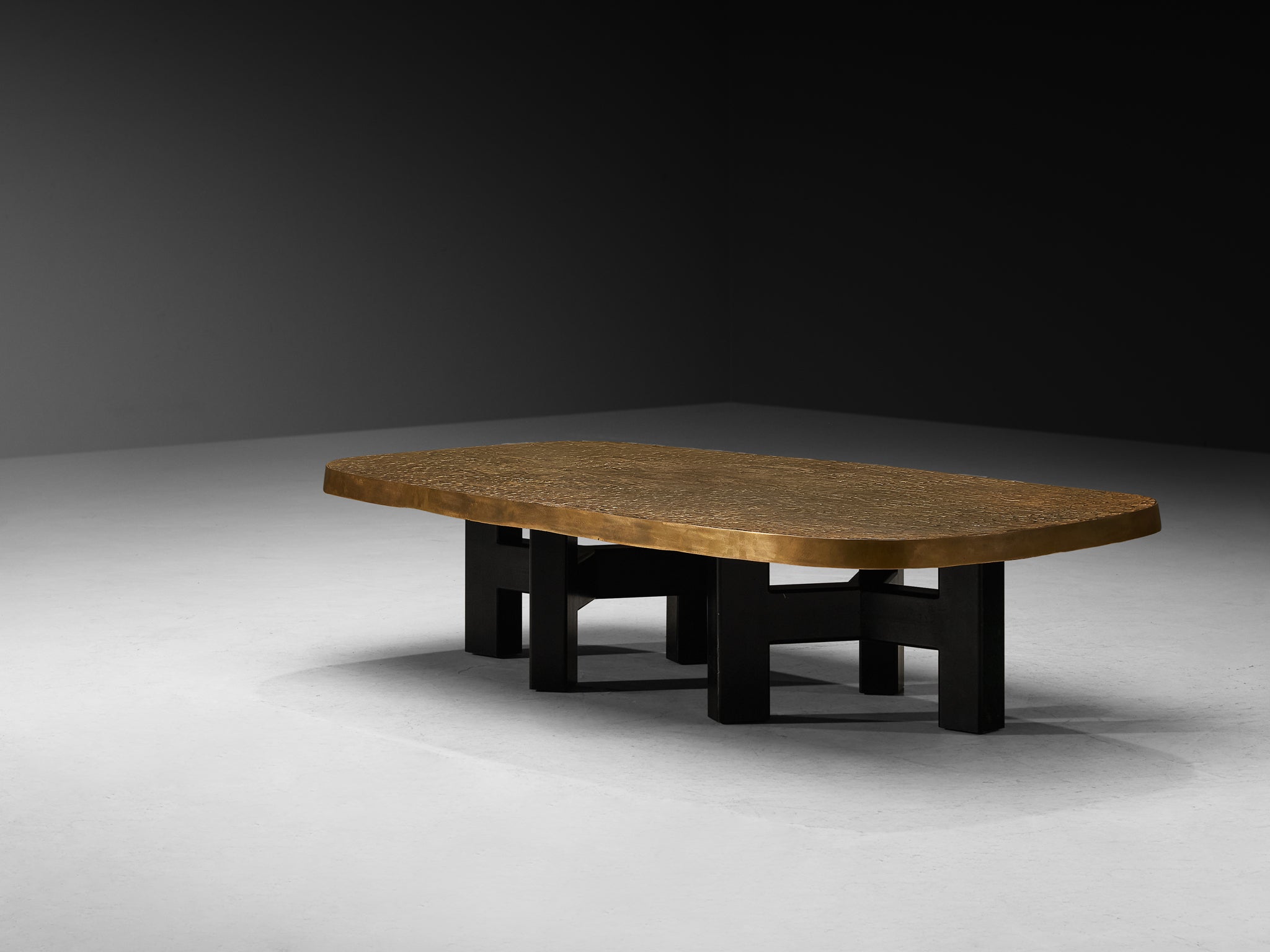 Ado Chale Early and Rare 'Relief d'Agate' Coffee Table in Bronze Mosaic