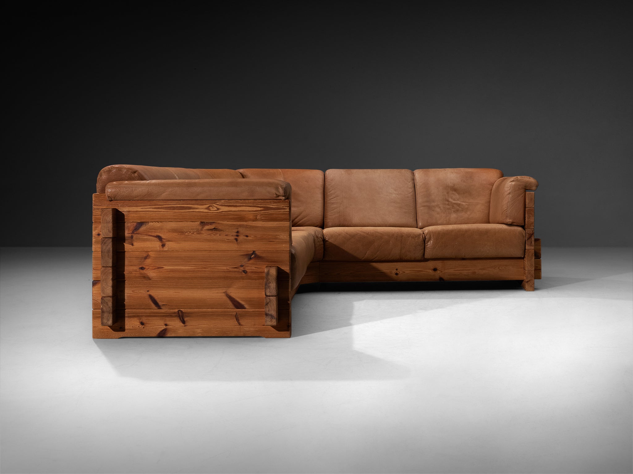 FLANNEL SOFA STRANDウォールナット　ウルトラスェード Hans Jørgen Frydendal for Modul Bygge System Corner Sofa in Solid Pine