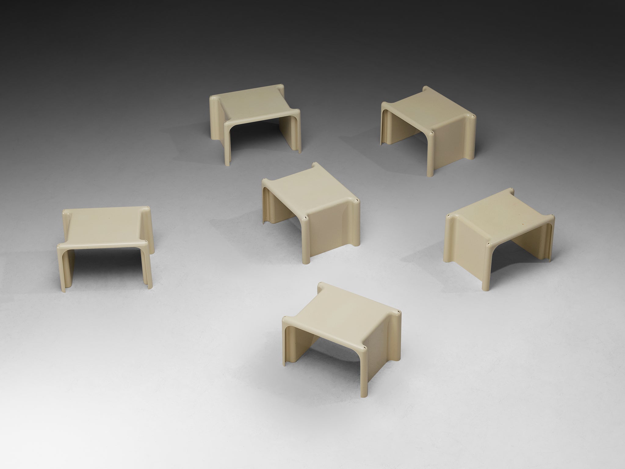 Giotto Stoppino for Elco Set of Six Stackable 'Scagno' Side Tables Tables Morentz