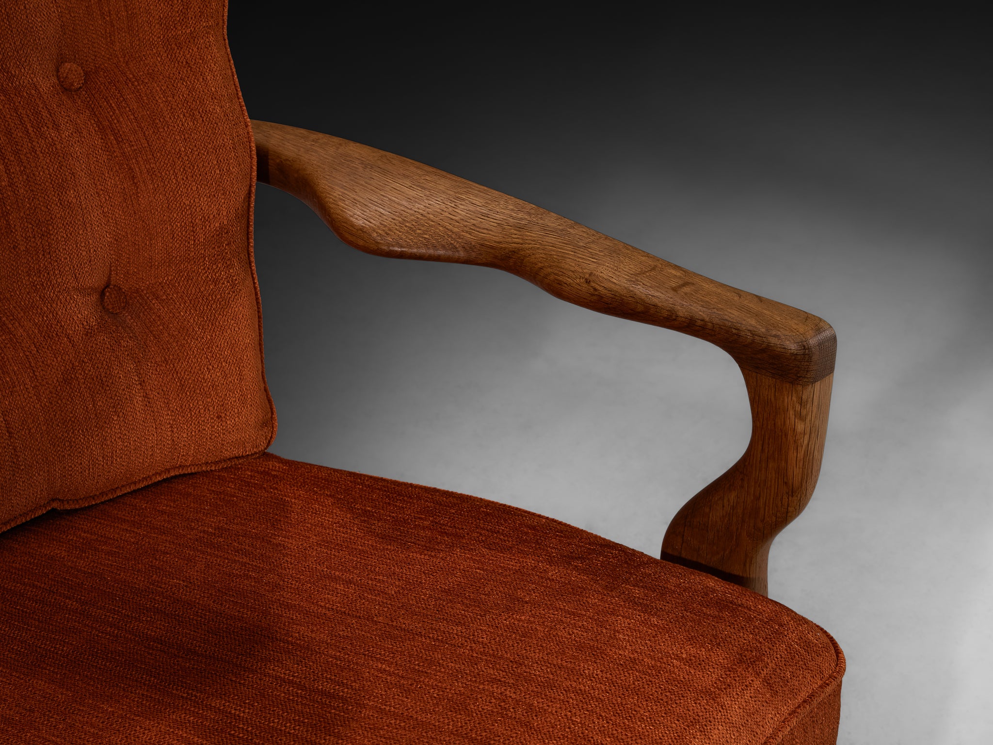 Guillerme & Chambron 'Romeo' Lounge Chair in Solid Oak Seating Morentz