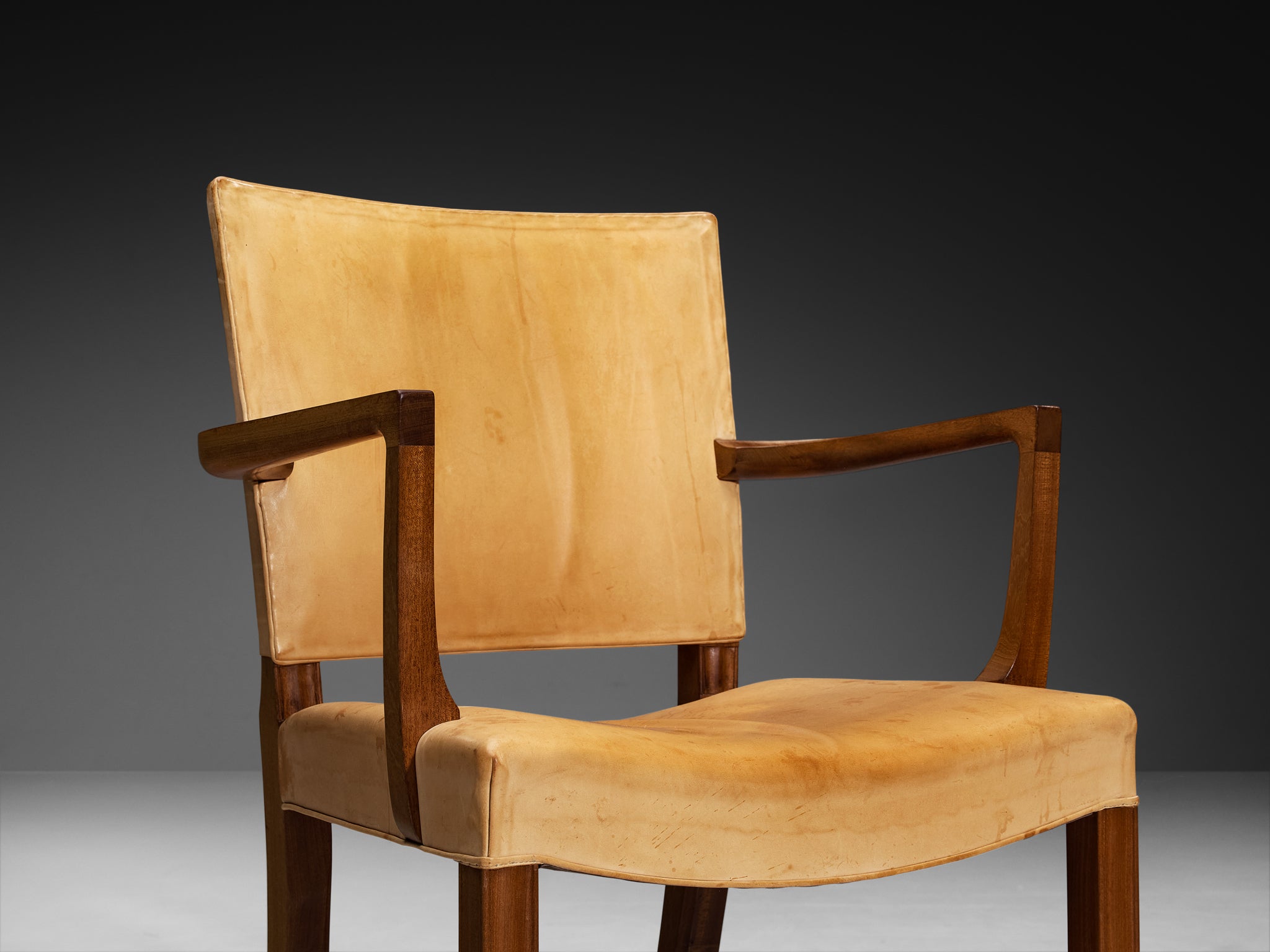 Kaare Klint for Rud. Rasmussens Snedkerier Set of Four '3758A' Armchairs in Mahogany and Leather Seating Morentz