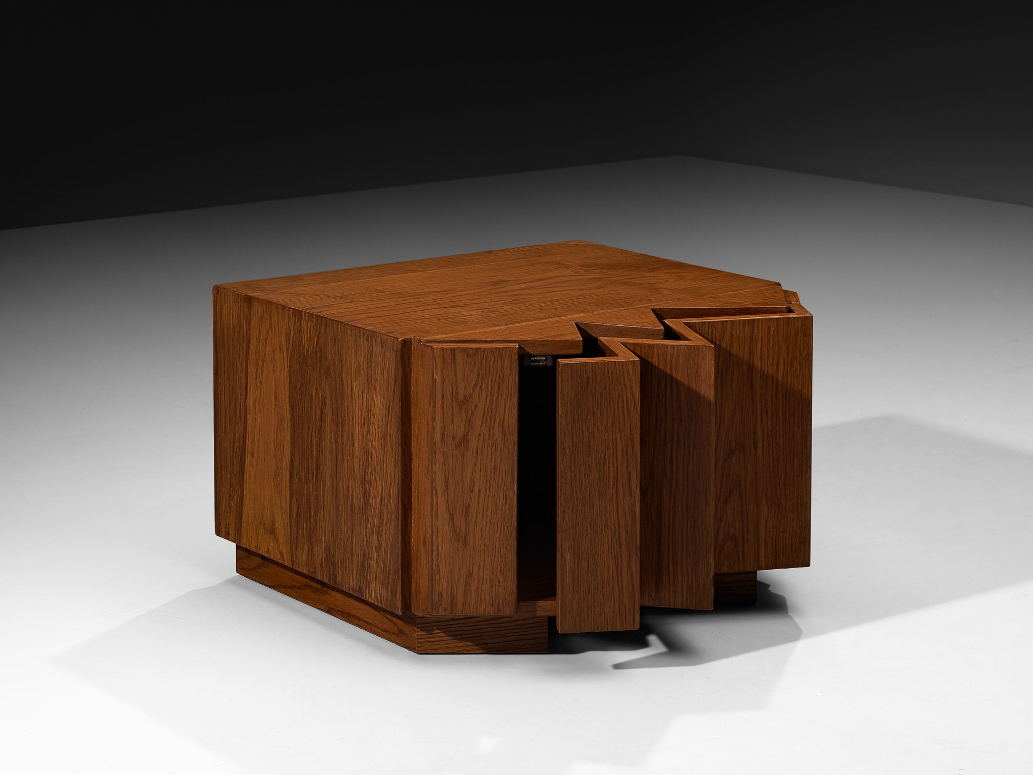 Giuseppe Rivadossi for Officina Rivadossi Sculptural Pair of Nightstands in Oak More Furniture and Collectibles Morentz