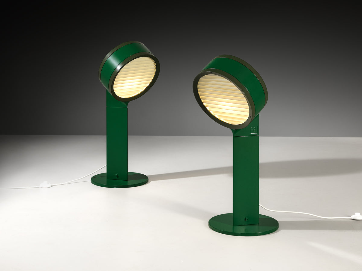 Afra & Tobia Scarpa for Flos Tamburi Table Lamps in Steel and Aluminum