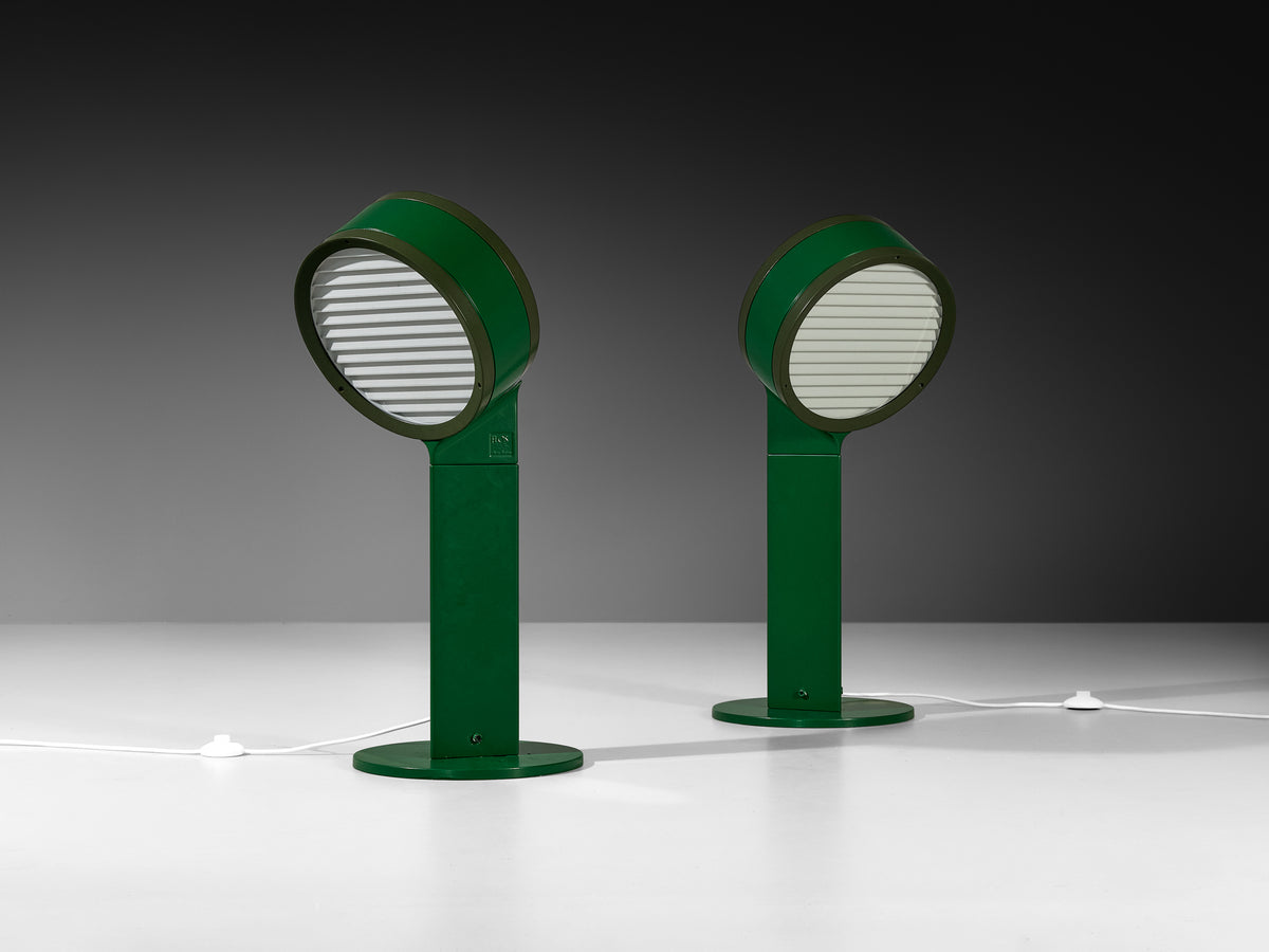 Afra & Tobia Scarpa for Flos Tamburi Table Lamps in Steel and Aluminum