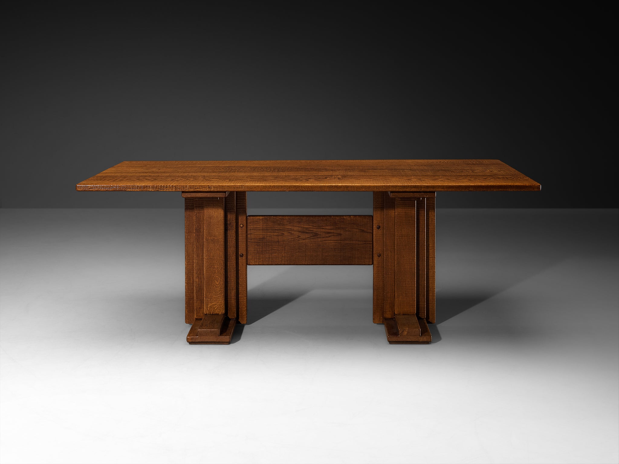 Giuseppe Rivadossi for Officina Rivadossi Trestle Dining Table in Oak Tables Morentz