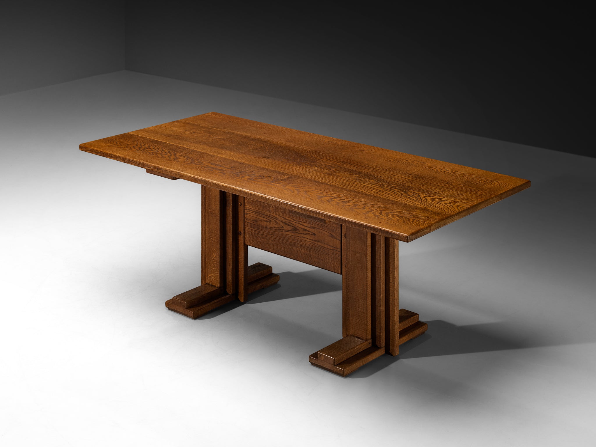 Giuseppe Rivadossi for Officina Rivadossi Trestle Dining Table in Oak Tables Morentz