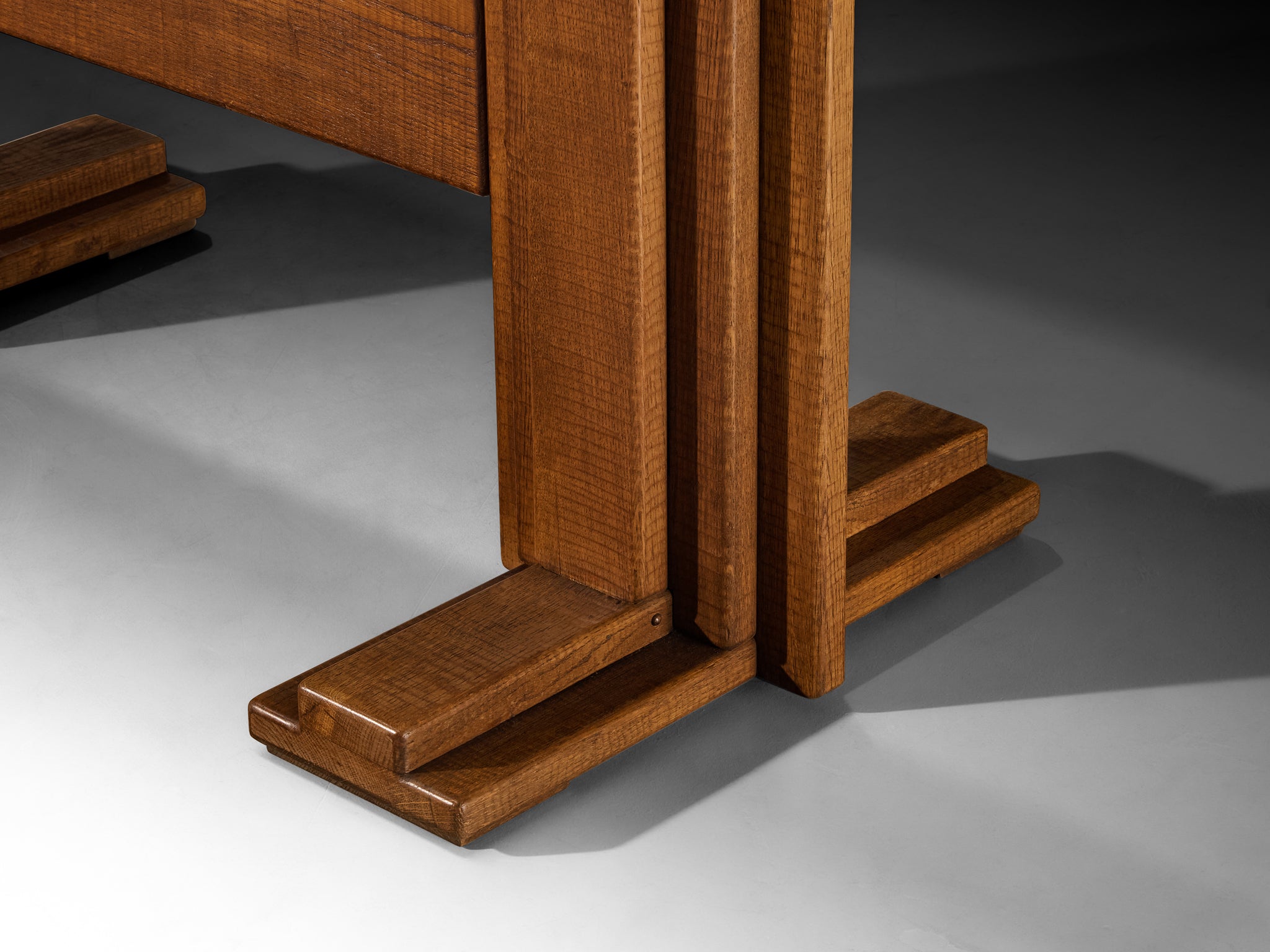 Giuseppe Rivadossi for Officina Rivadossi Trestle Dining Table in Oak