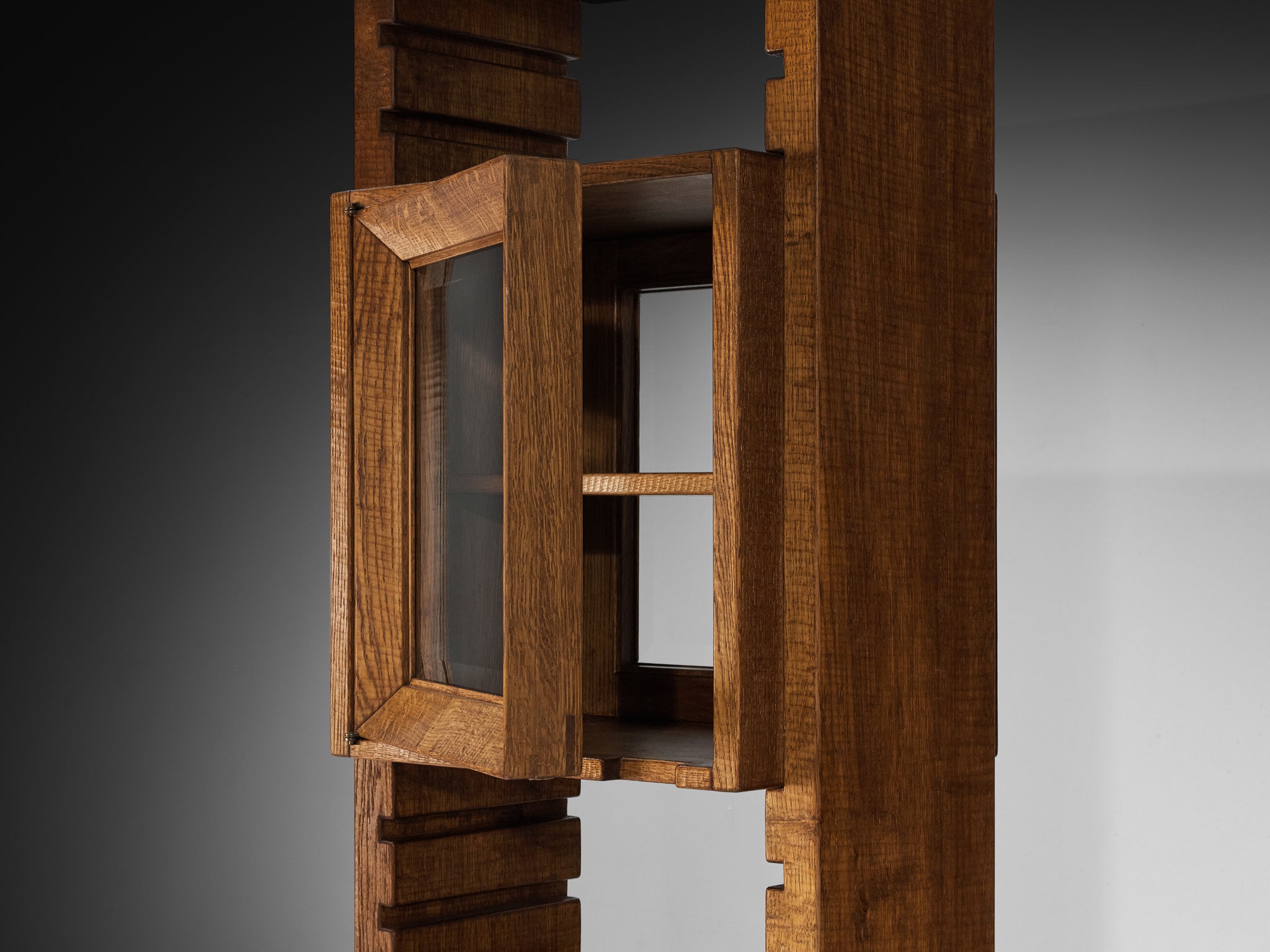 Free-Standing Double-Sided Bookcase and Room Divider in Oak by Giuseppe Rivadossi Case pieces and storage cabinets Morentz