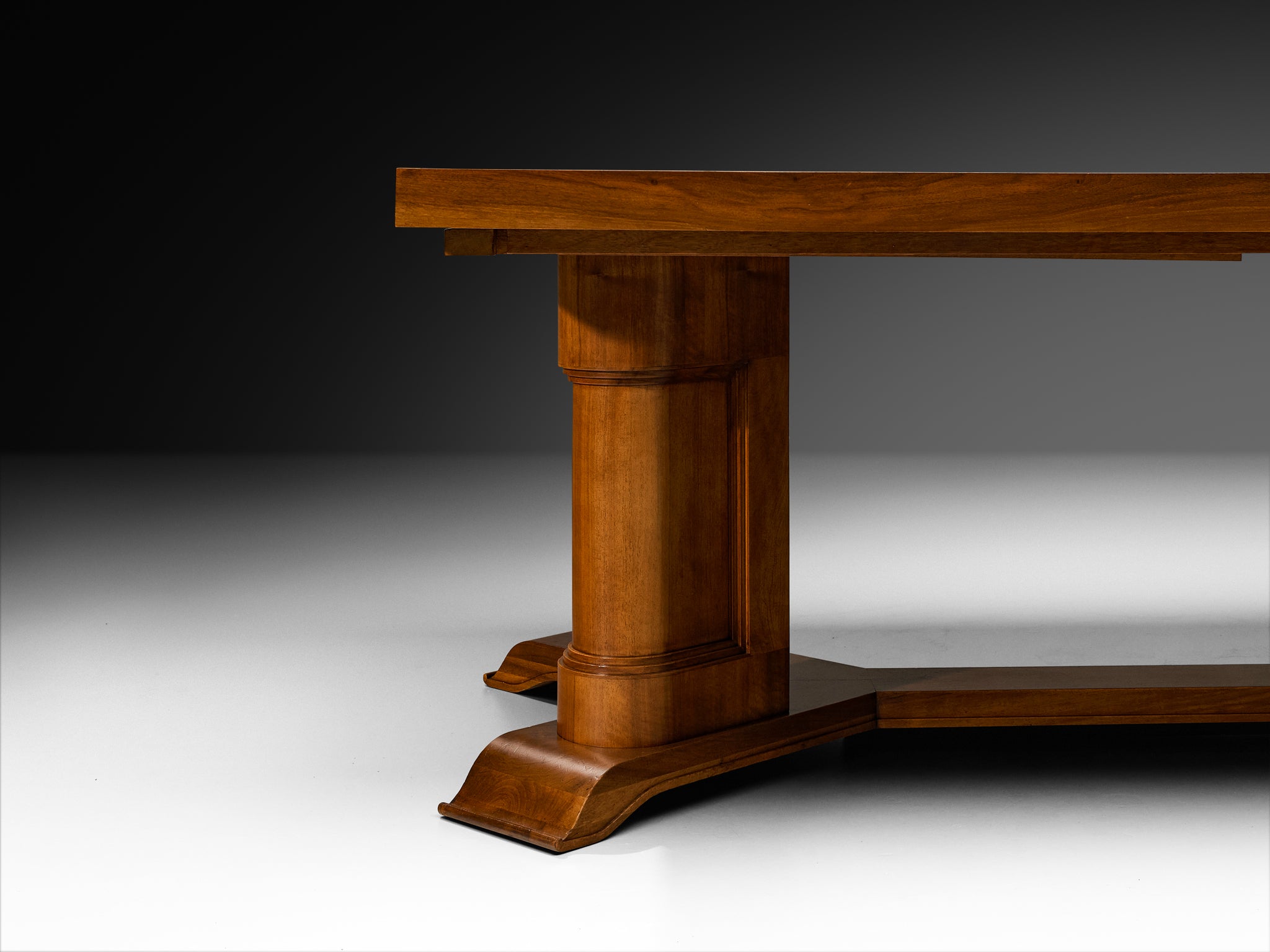 European Art Deco 1930s Dining Table in Walnut Burl Tables Morentz