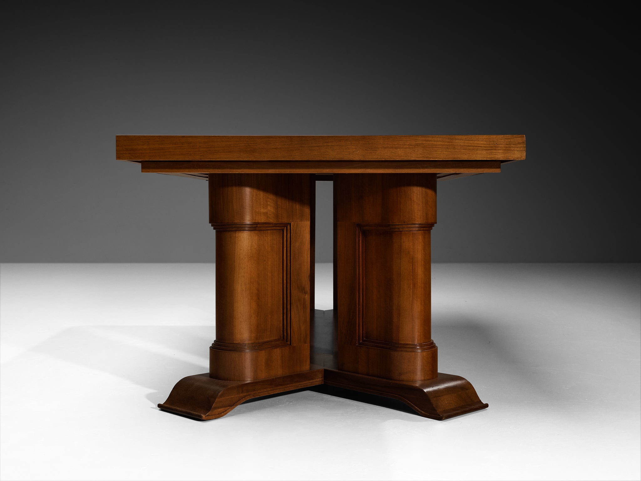 European Art Deco 1930s Dining Table in Walnut Burl Tables Morentz