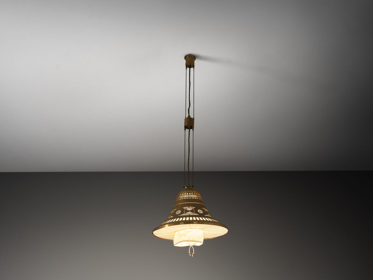 Rare Jac. van den Bosch for 't Binnenhuis Arts & Crafts Chandelier in Brass Lighting Morentz