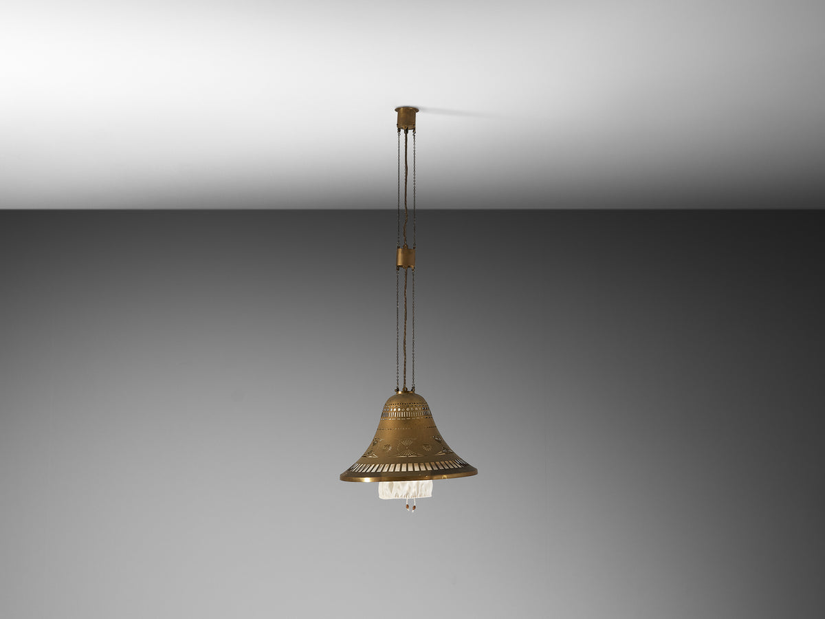 Rare Jac. van den Bosch for 't Binnenhuis Arts & Crafts Chandelier in Brass Lighting Morentz