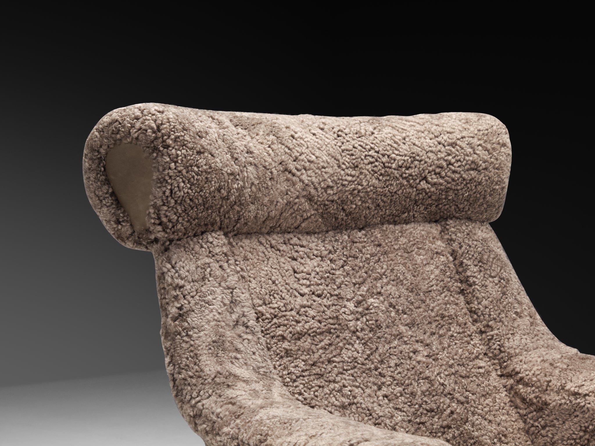 Illum Wikkelsø 'Ox' Lounge Chair in Grey Sheepskin Seating Morentz