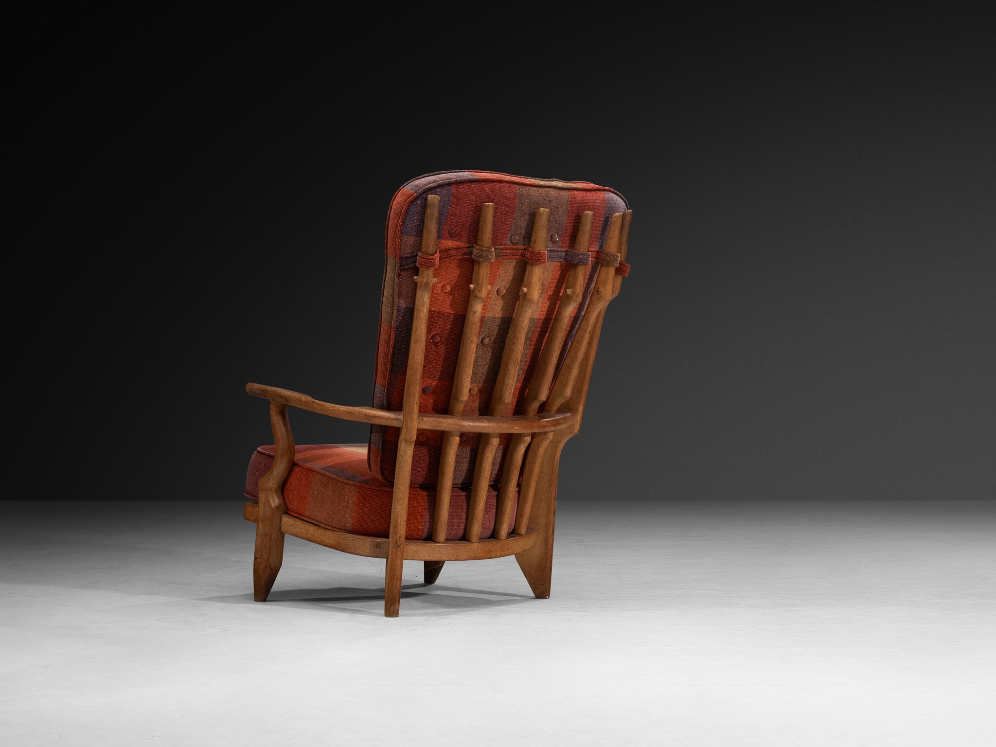 Guillerme & Chambron Pair of 'Grand Repos' Lounge Chairs in Solid Oak Seating Morentz