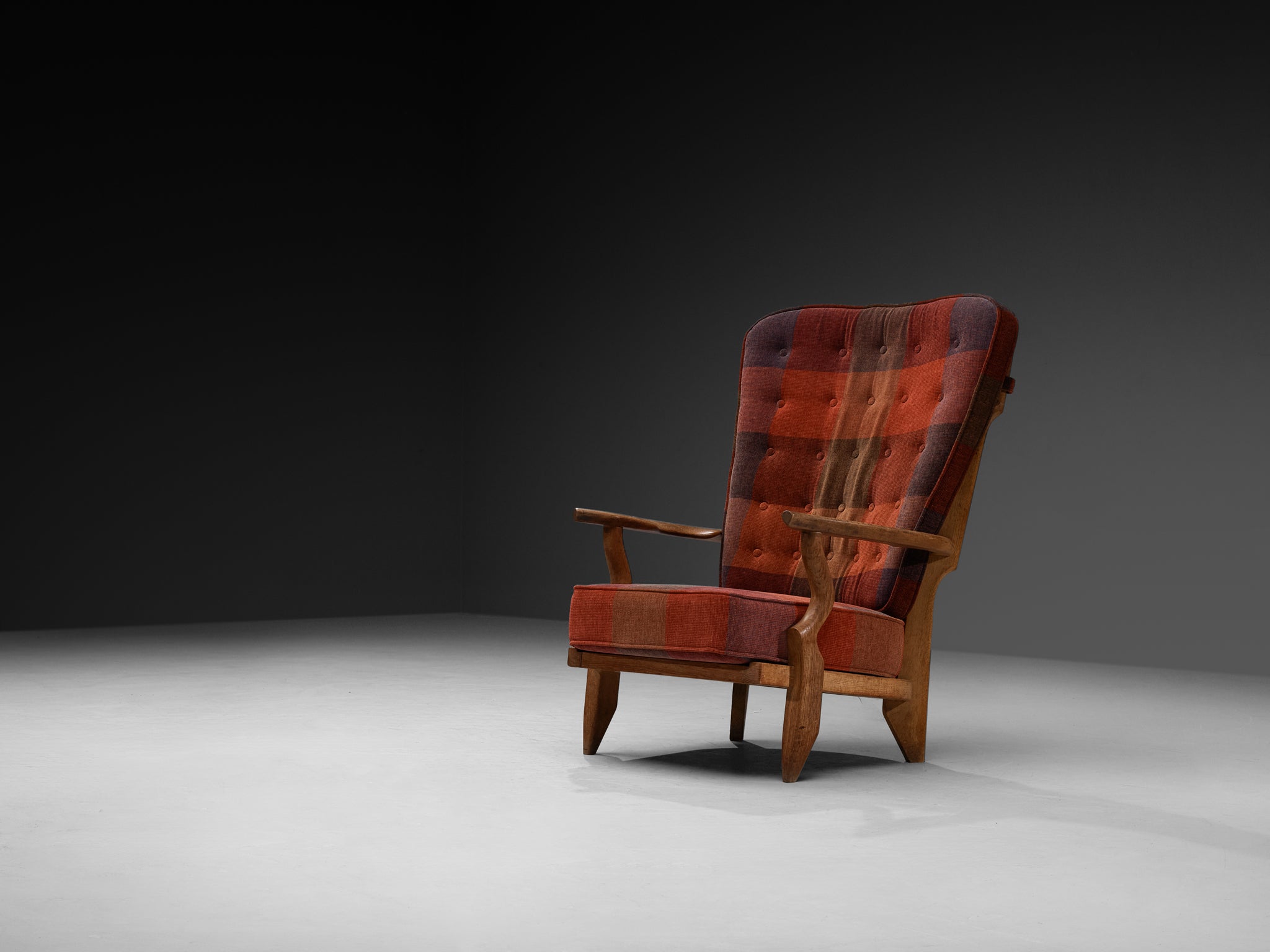 Guillerme & Chambron Pair of 'Grand Repos' Lounge Chairs in Solid Oak Seating Morentz