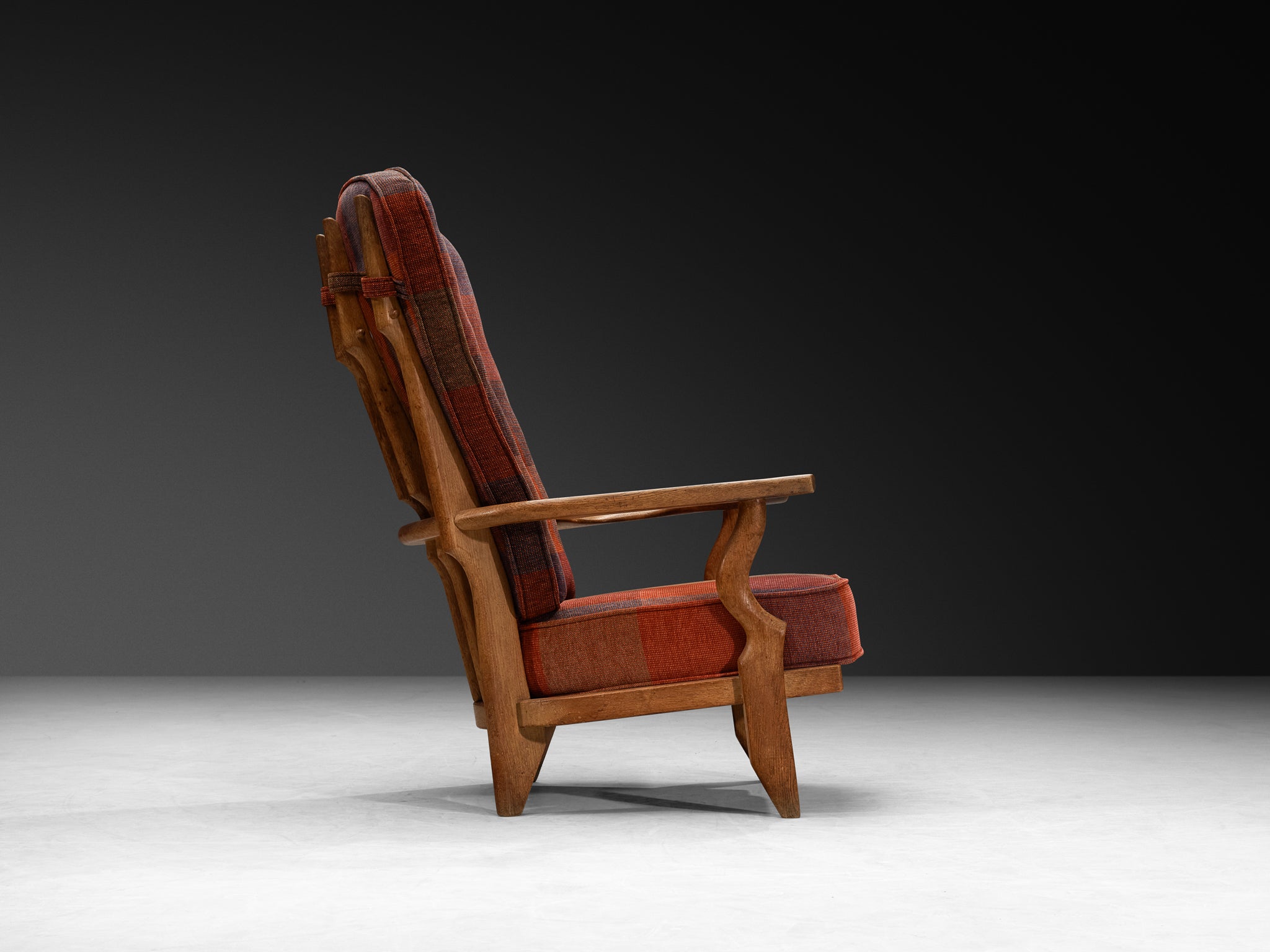 Guillerme & Chambron Pair of 'Grand Repos' Lounge Chairs in Solid Oak Seating Morentz