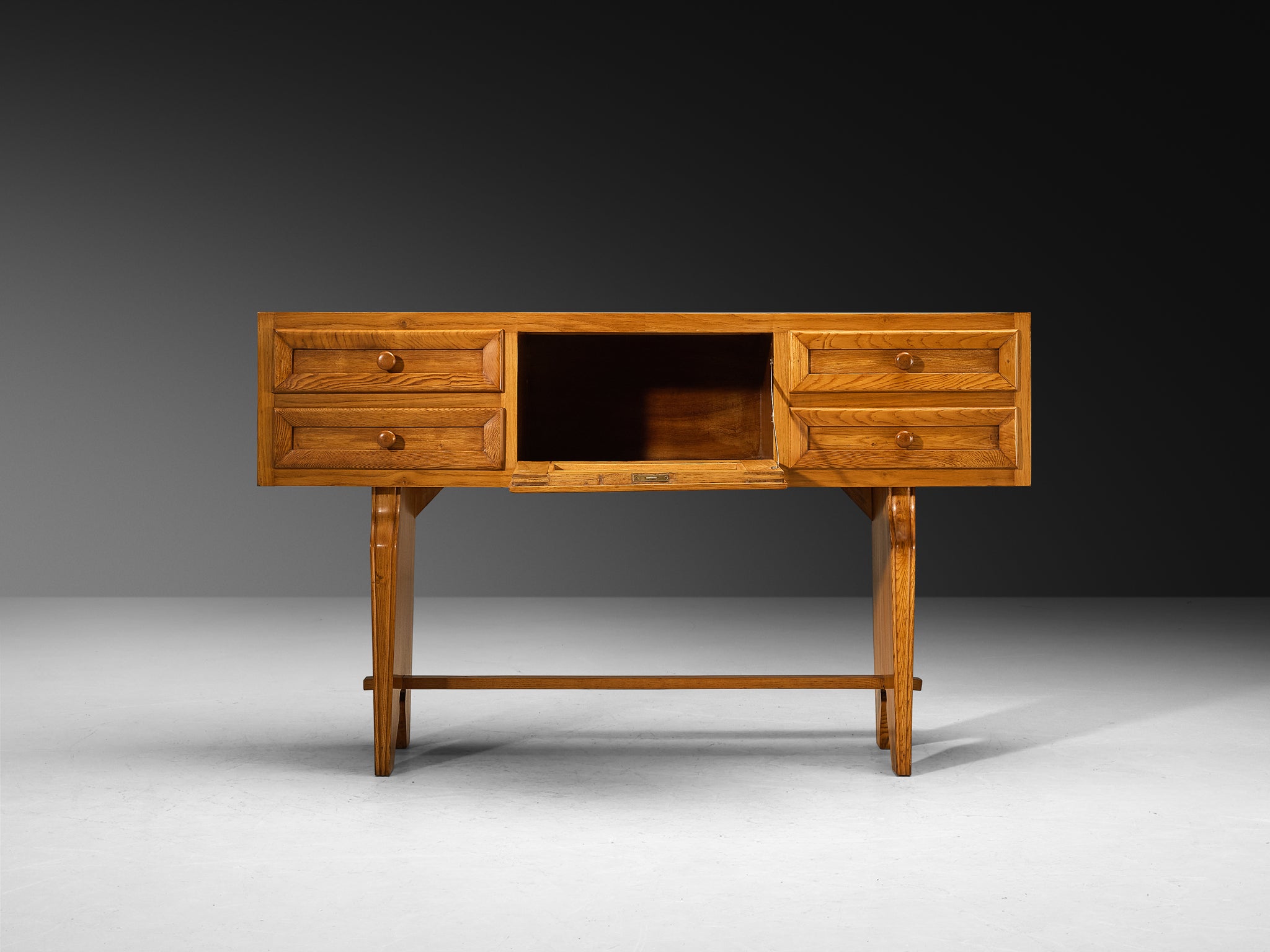 1940s Italian Mid-Century Modern High Cabinet in Chestnut Case pieces and storage cabinets Morentz
