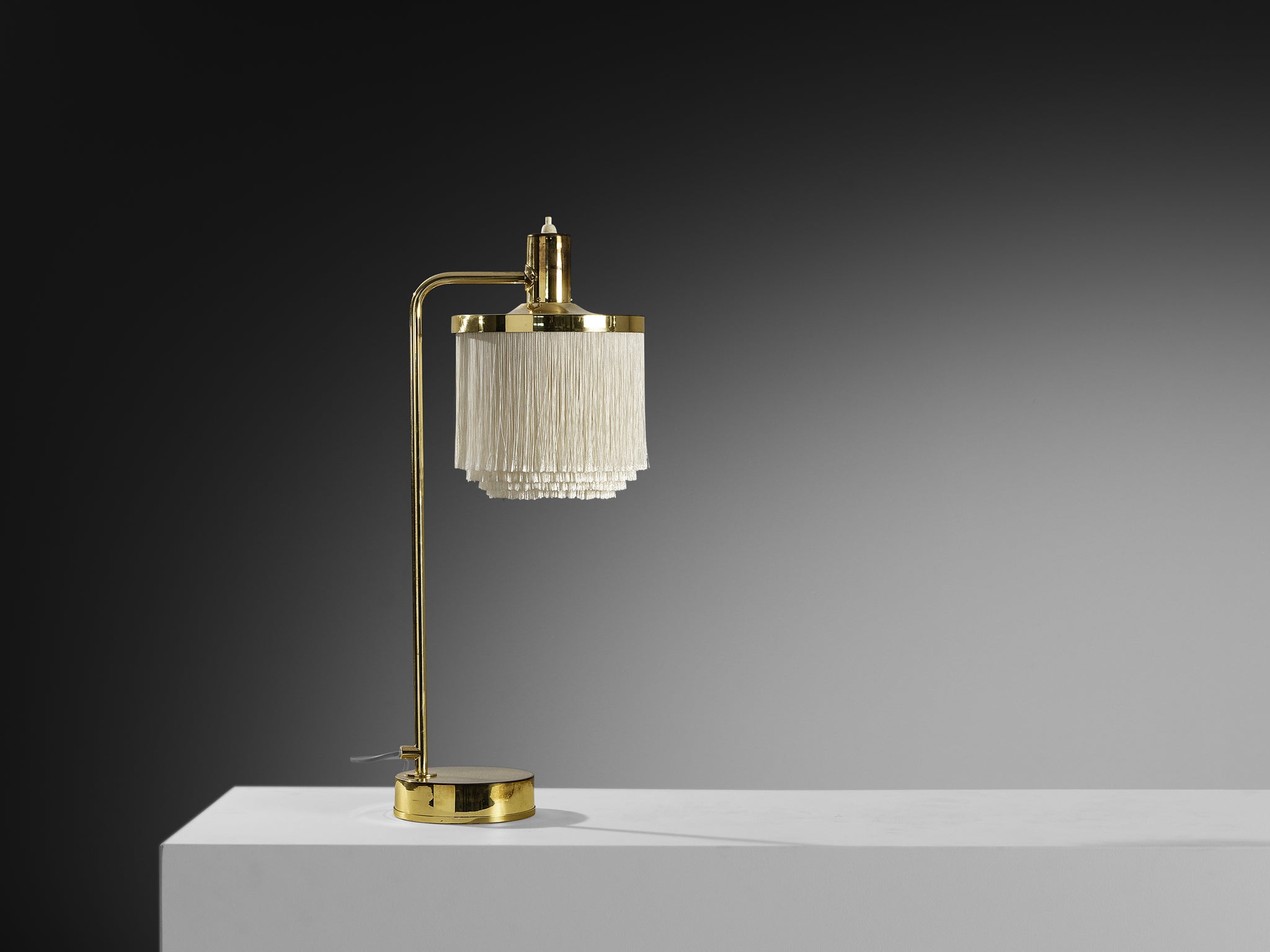 Hans Agne Jakobsson 'B140' Table Lamp in Brass with Silk Fringe Lighting Morentz