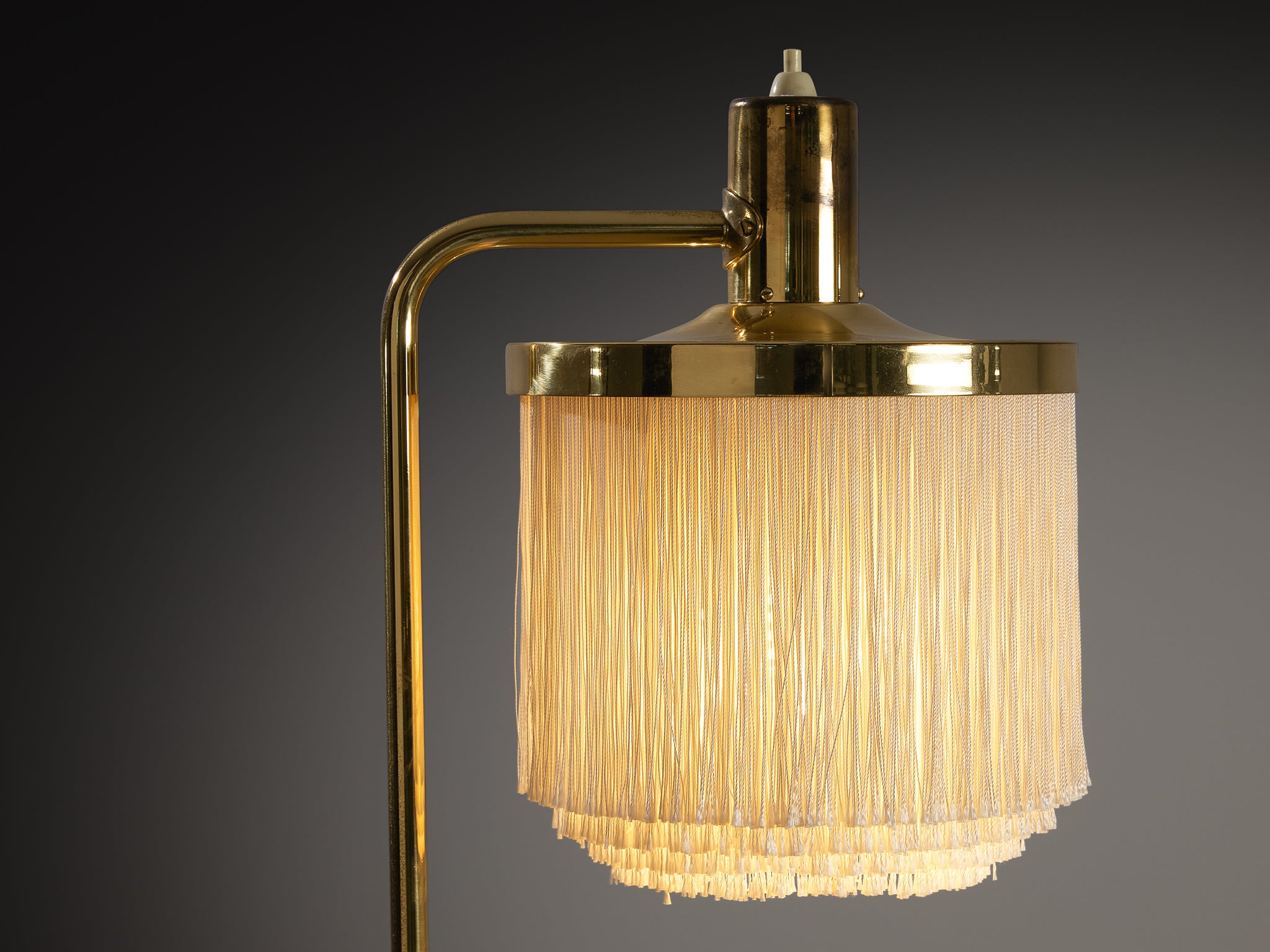 Hans Agne Jakobsson 'B140' Table Lamp in Brass with Silk Fringe Lighting Morentz