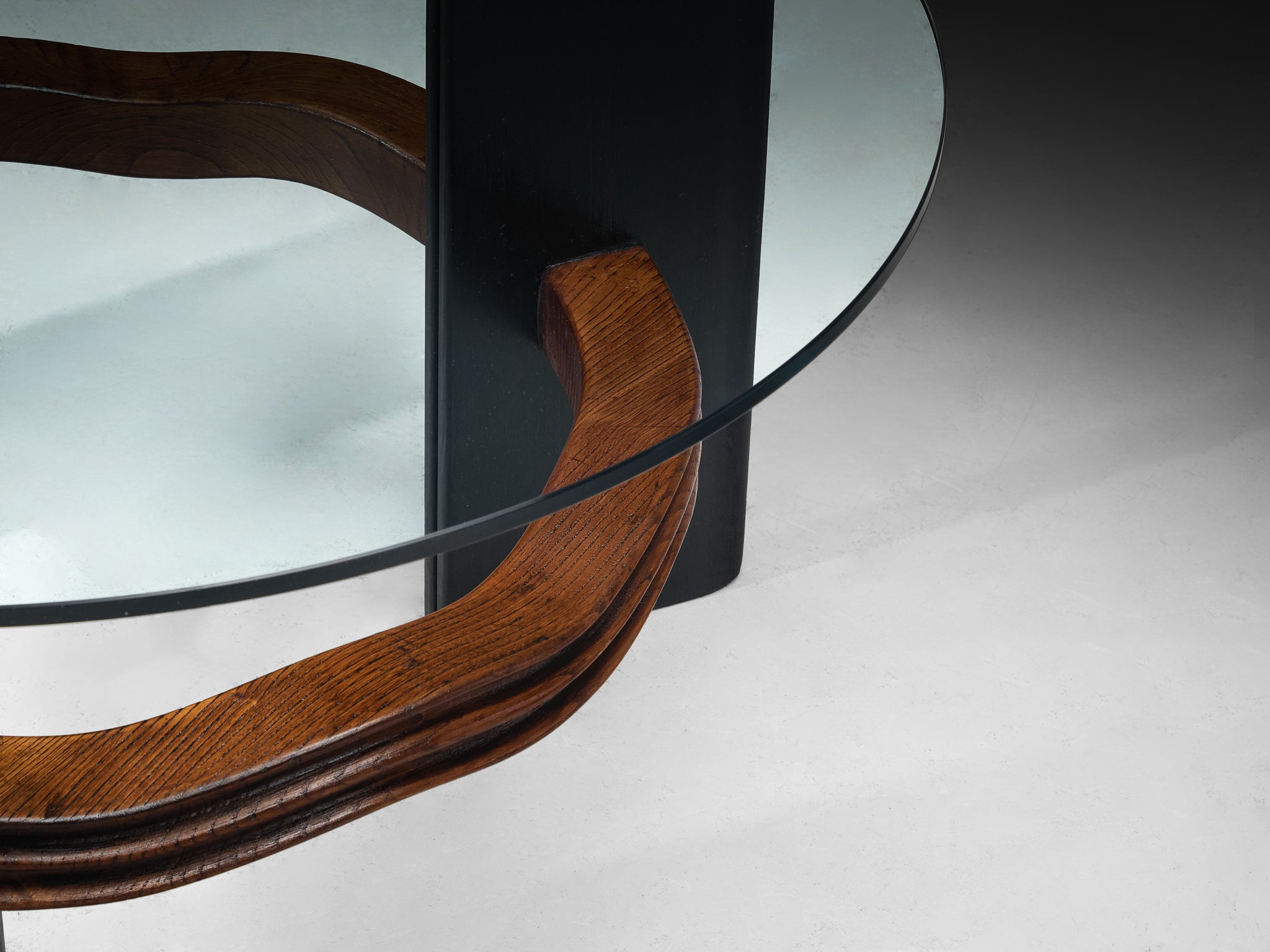 Ernesto Valabrega for Vittorio Valabrega Coffee Table in Chestnut and Glass Tables Morentz