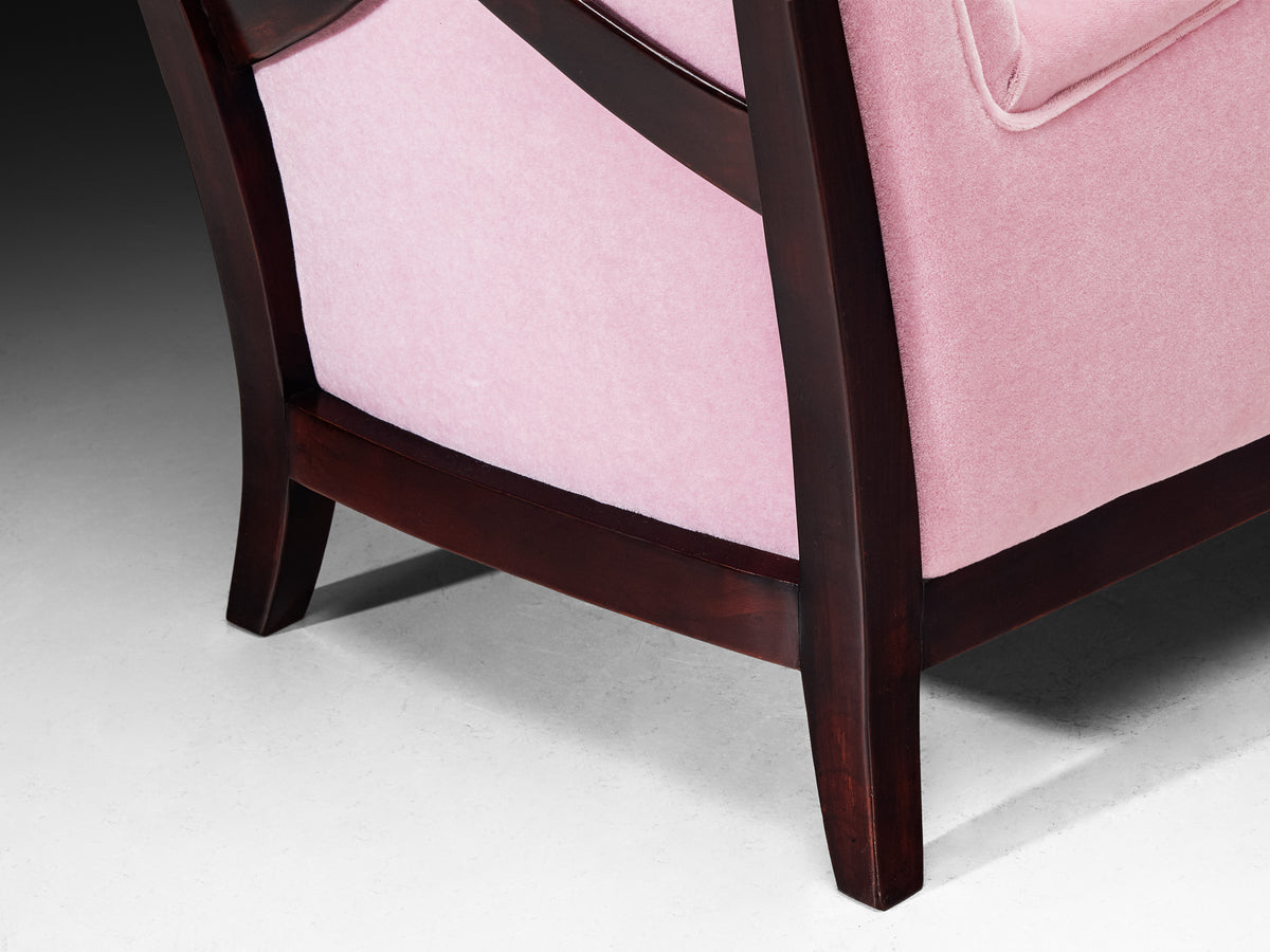 Rare Osvaldo Borsani for Arredamenti Borsani Varedo Easy Chair in Lilac Mohair Seating Morentz