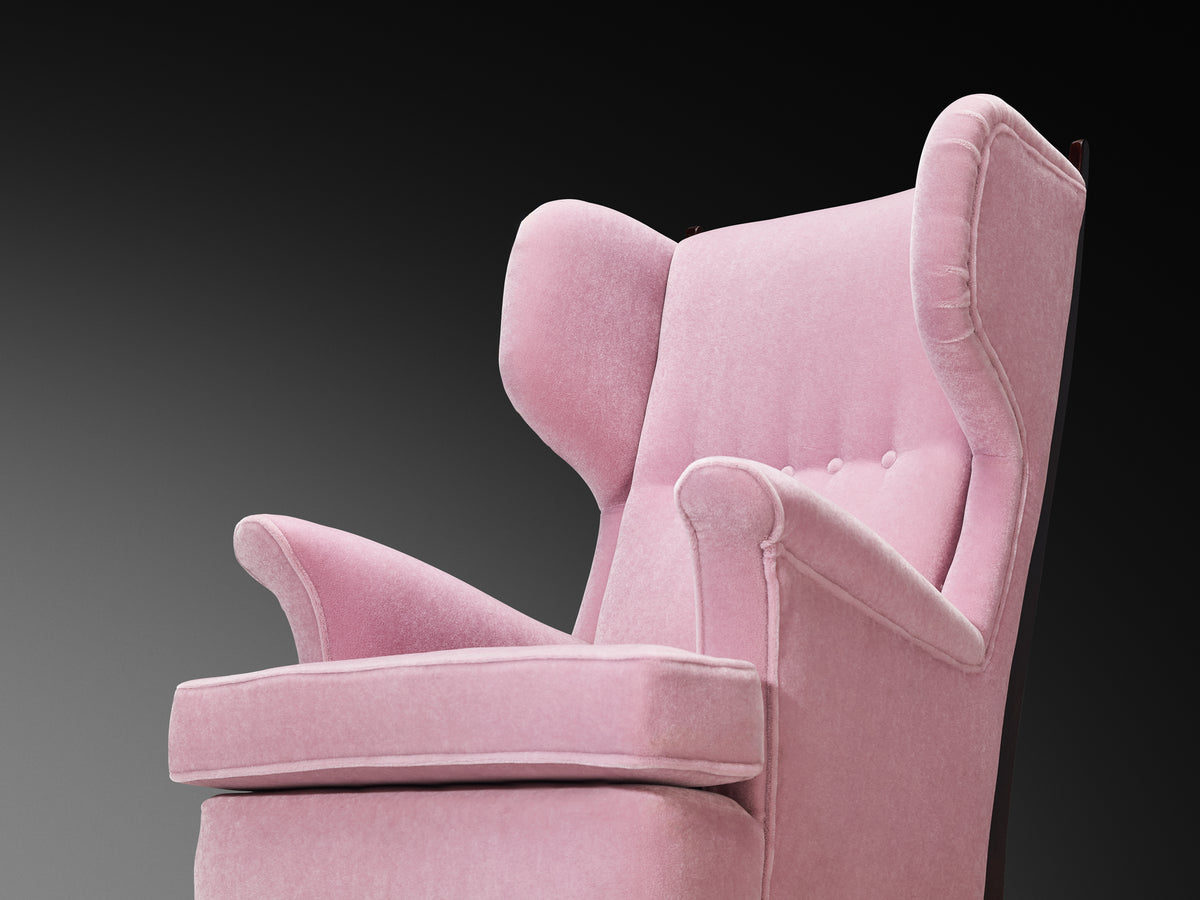 Rare Osvaldo Borsani for Arredamenti Borsani Varedo Easy Chair in Lilac Mohair Seating Morentz