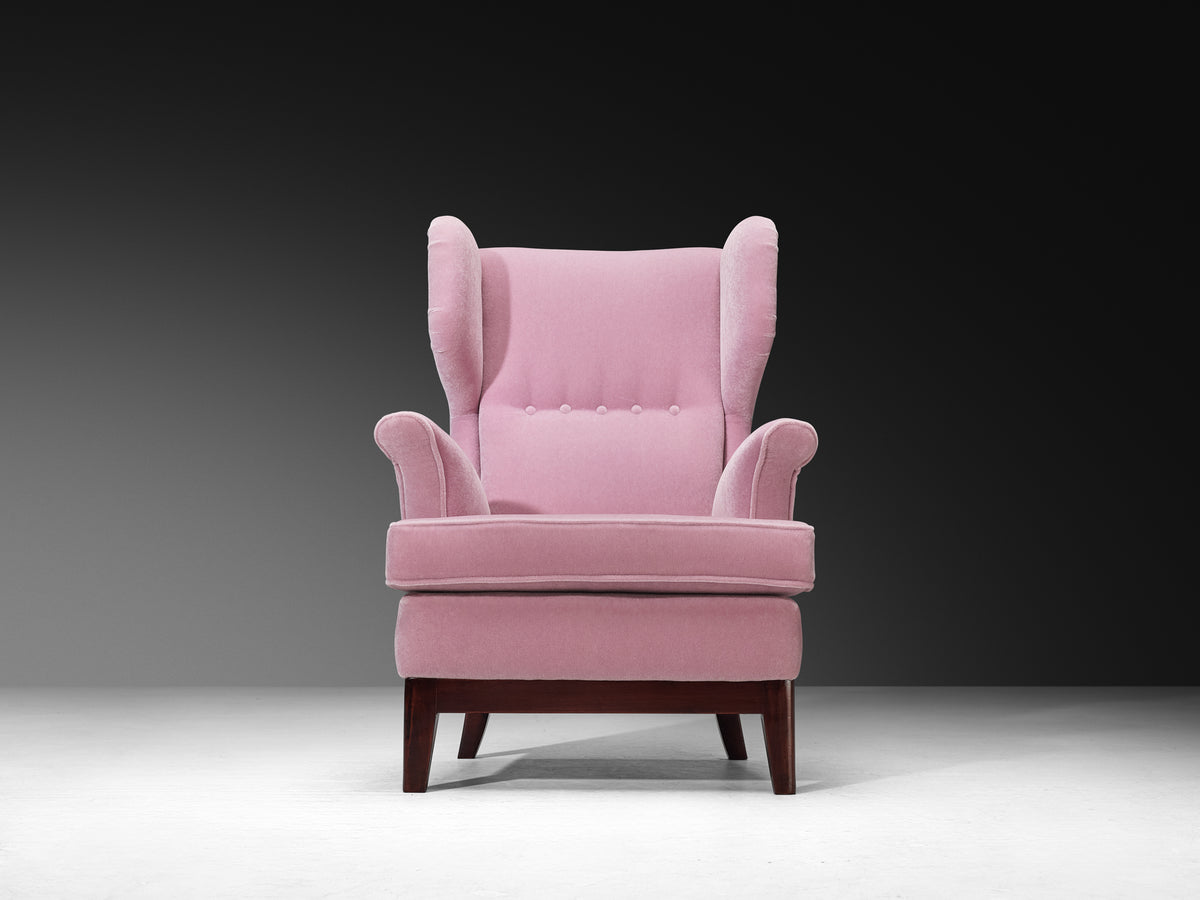 Rare Osvaldo Borsani for Arredamenti Borsani Varedo Easy Chair in Lilac Mohair Seating Morentz